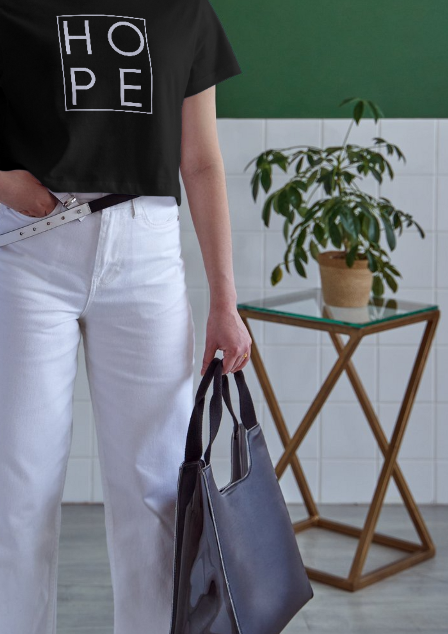 Women Cotton T-Shirt - H O P E