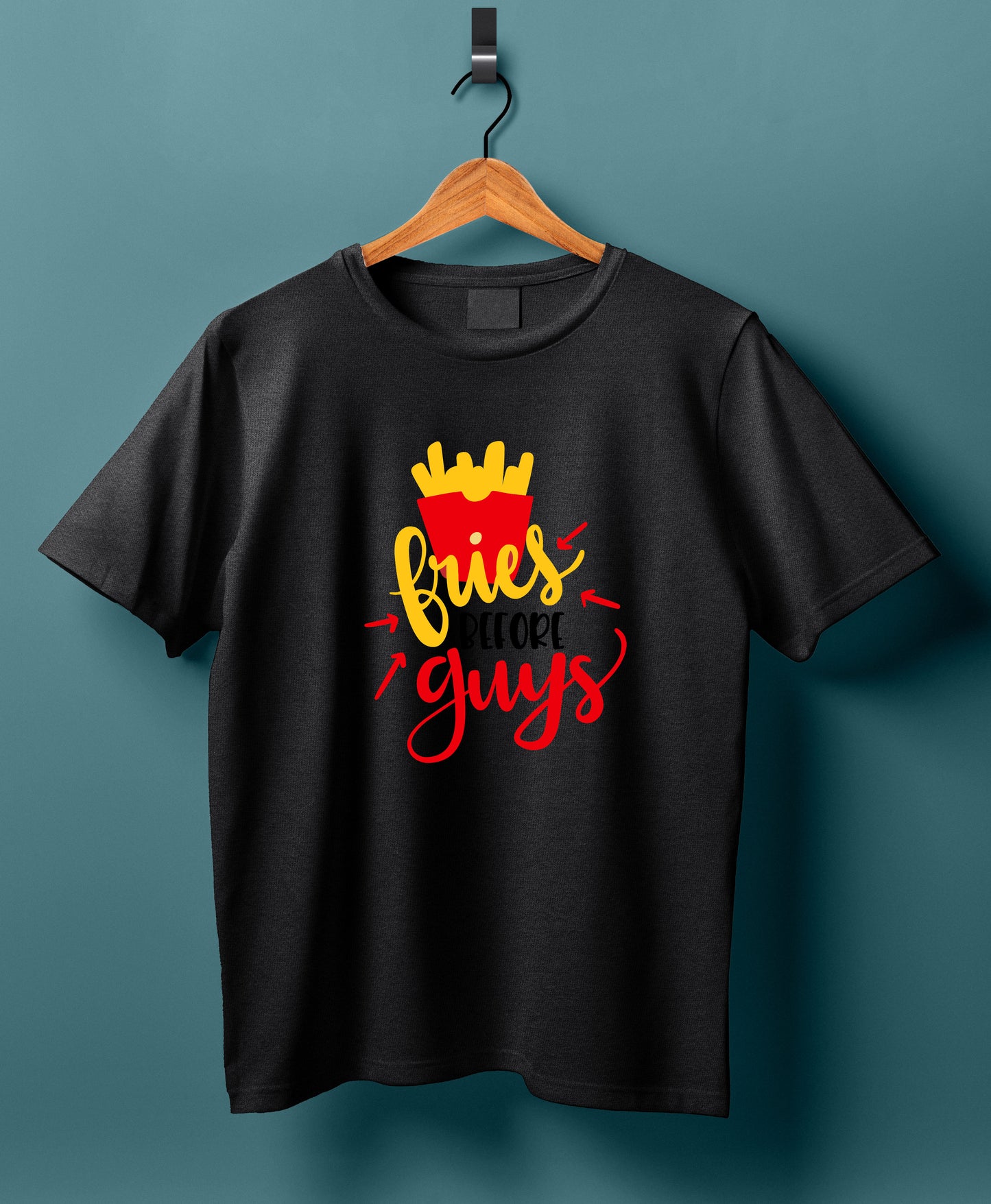 Women Cotton T-Shirt - Fries before Guys