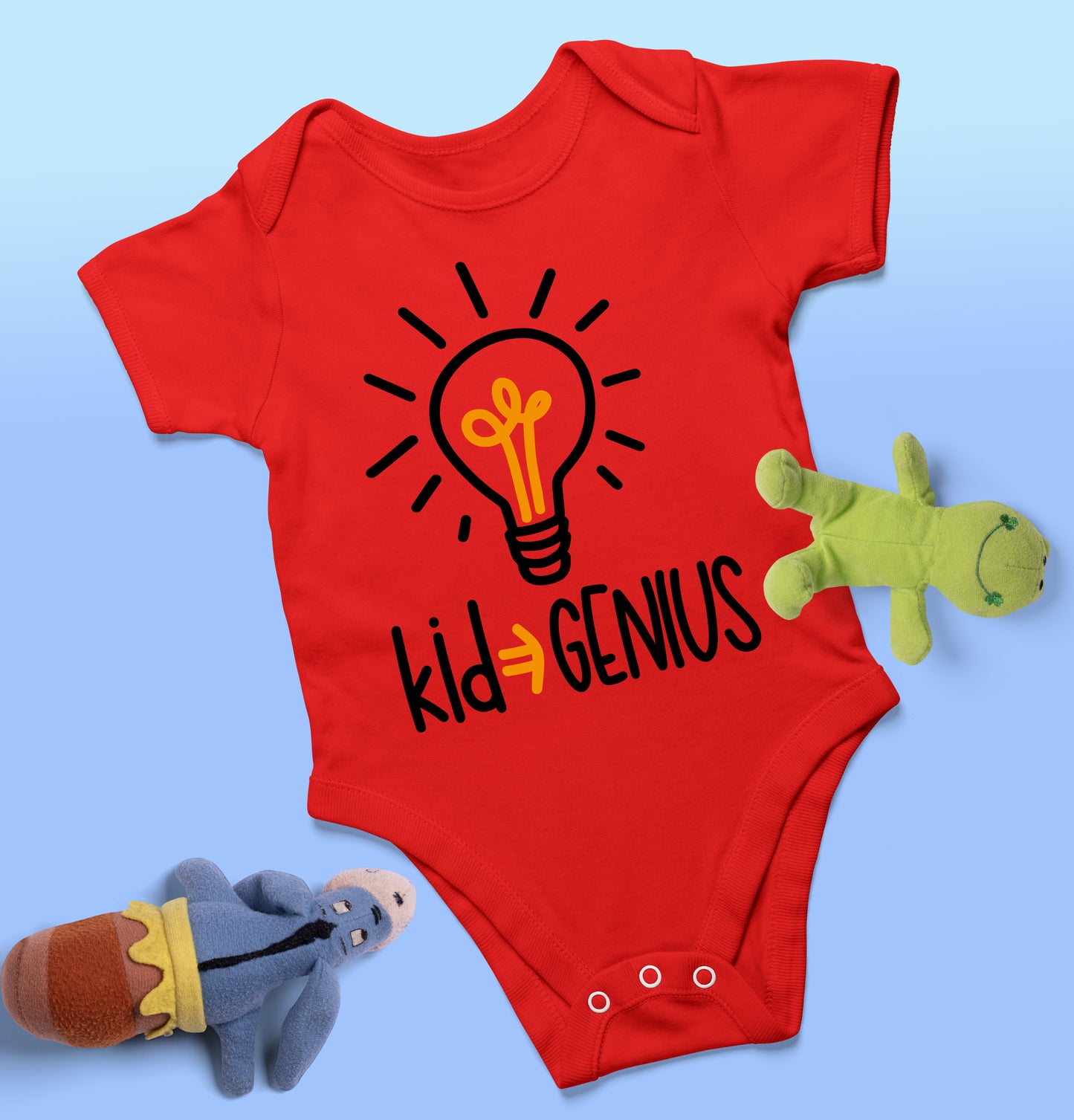 Infant Romper (0-12 months) Unisex - Kid=Genius