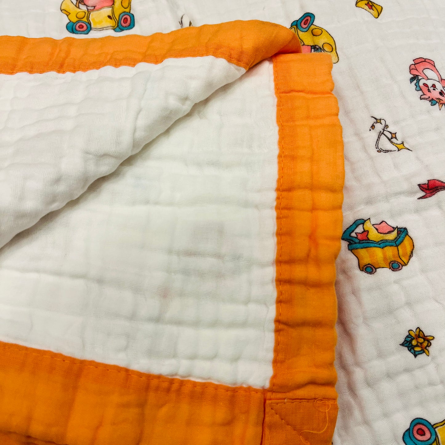 Baby Blanket | Organic Muslin Cotton - 6 -Layered | Orange Moon Dragon