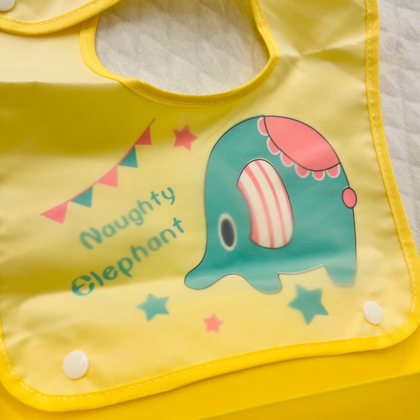 Cotton Washable Baby Bibs | With Spill Tray | Waterproof Layer | Easy wear Buttons