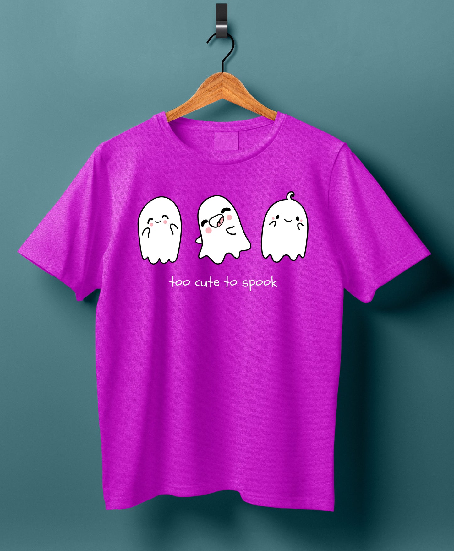 Women Cotton T-Shirt - Too cute to Spook