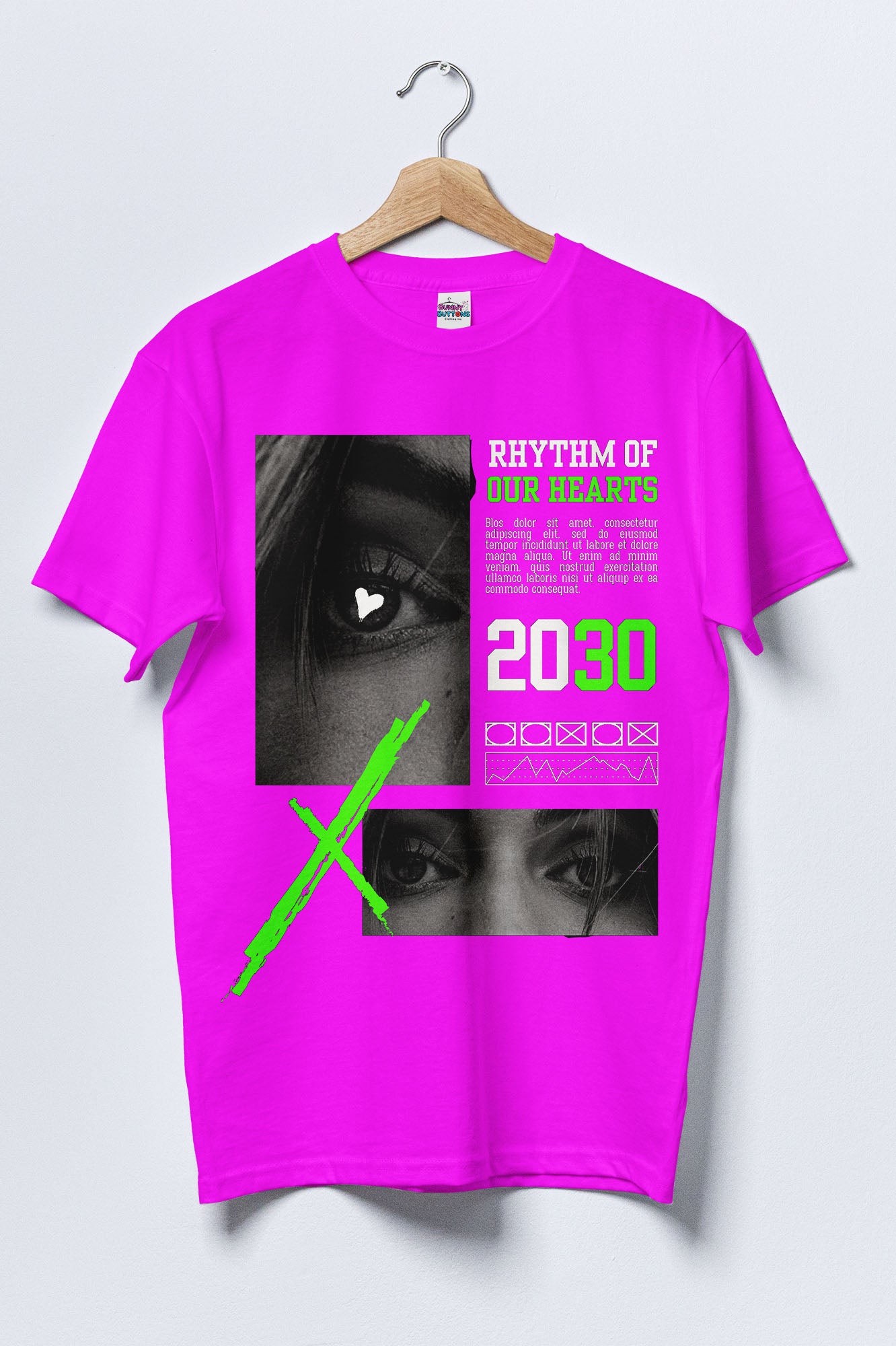Women Cotton T-Shirt - Rhythm of Hearts