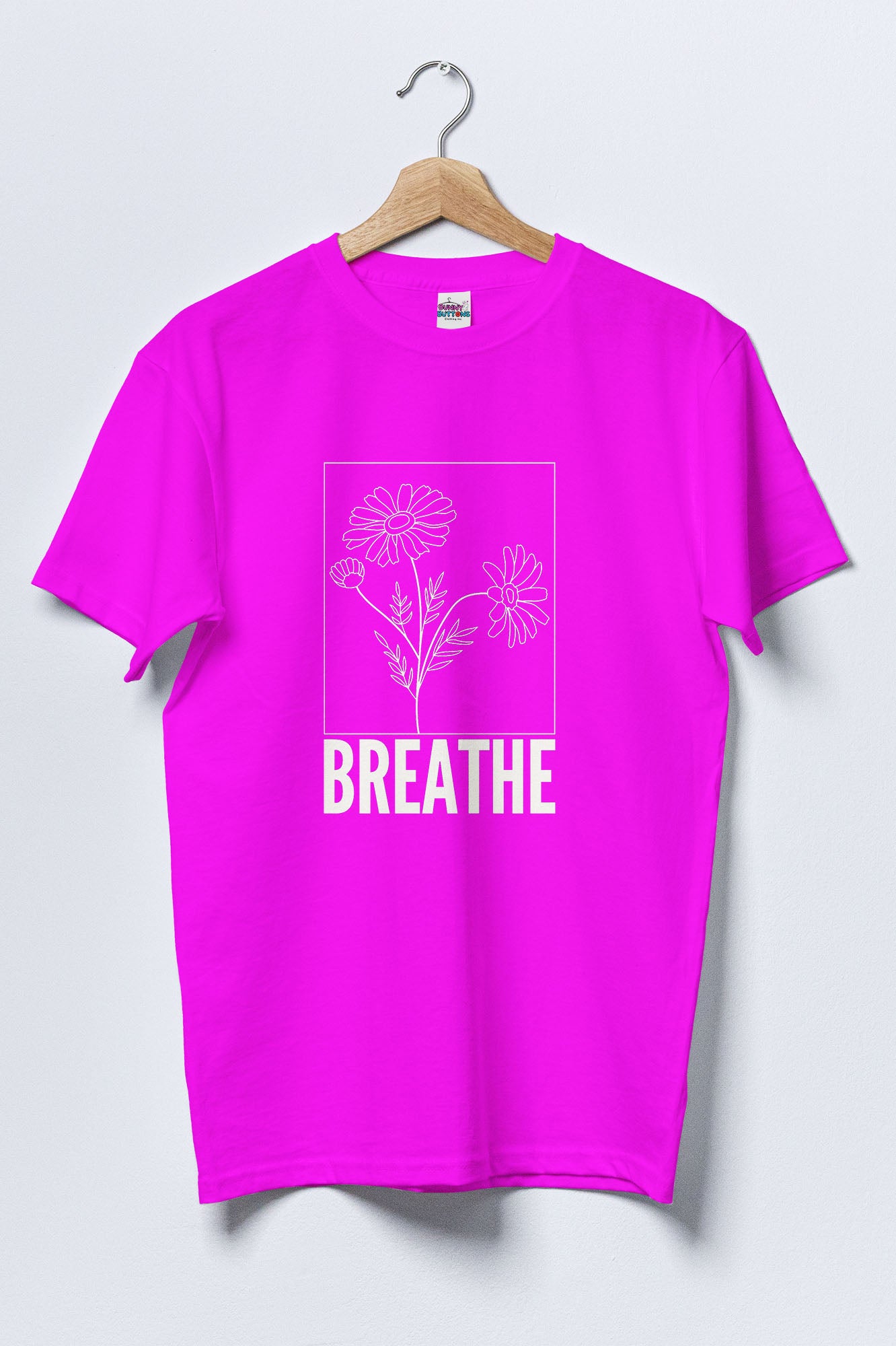Women Cotton T-Shirt - Breathe elegant Flower