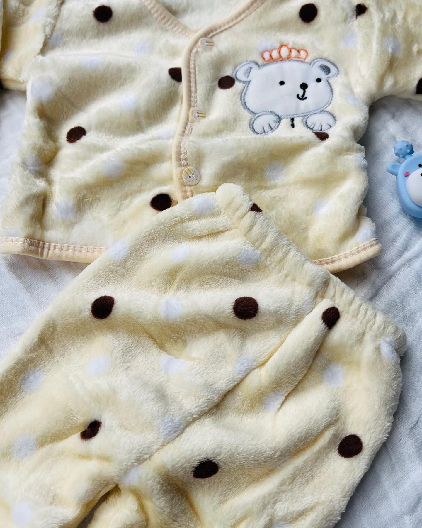 Soft Full Suit | Full Sleeve with Full Pants - Winter Suit | Yellow Polka | 3 Months - 15 Months