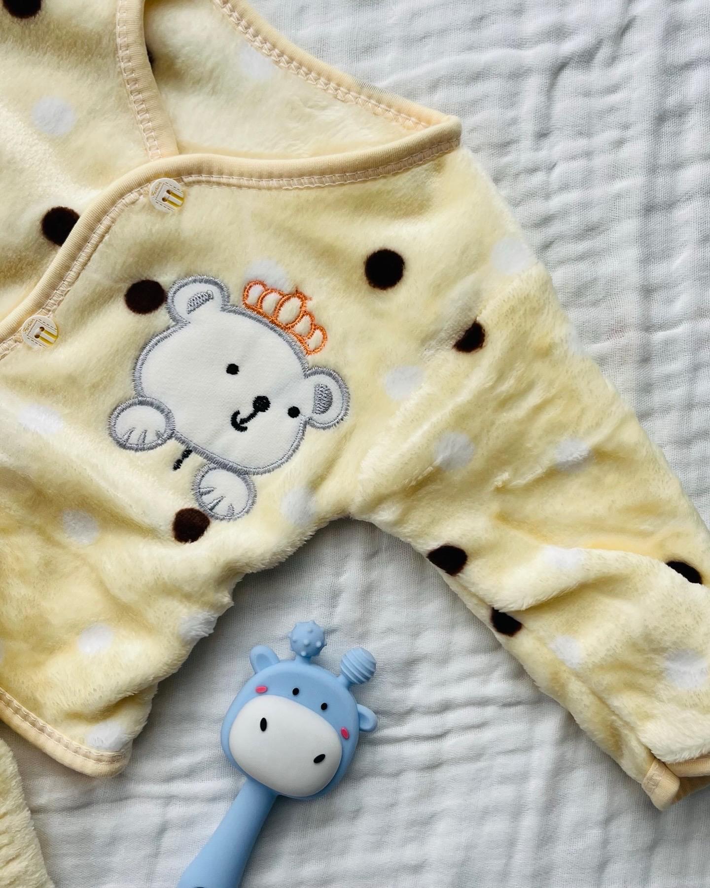 Soft Full Suit | Full Sleeve with Full Pants - Winter Suit | Yellow Polka | 3 Months - 15 Months