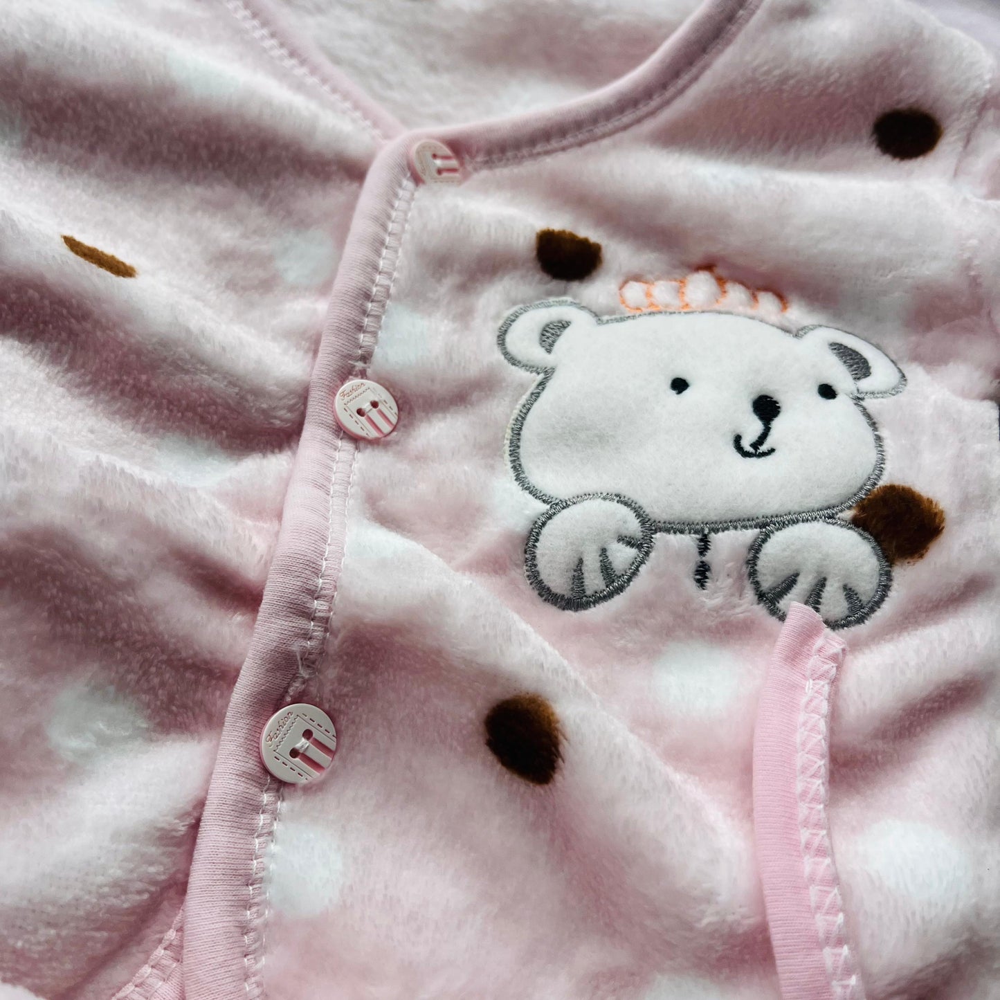 Soft Full Suit | 5 Piece Full Set | Winter Suit | Pink Polka | 3 Months - 15 Months