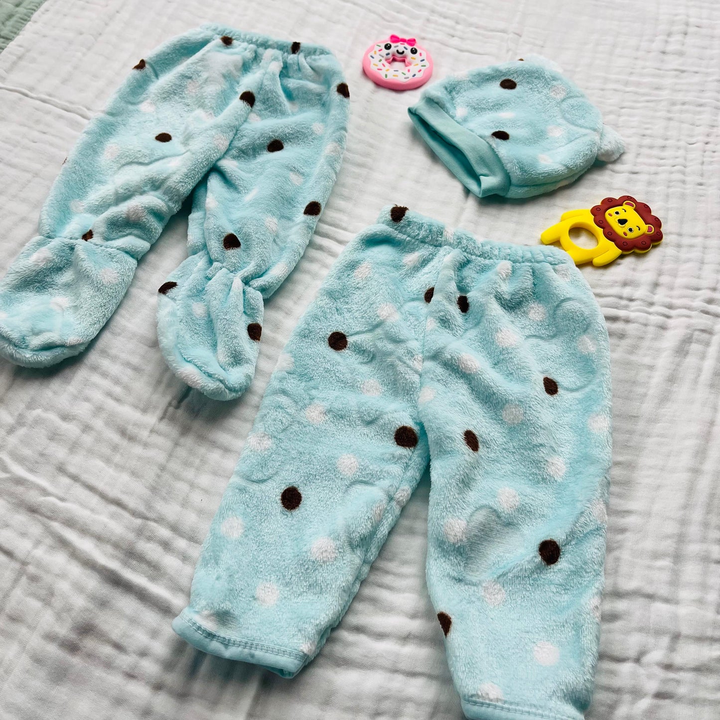 Soft Full Suit | 5 Piece Full Set | Winter Suit | Mint Polka | 3 Months - 15 Months