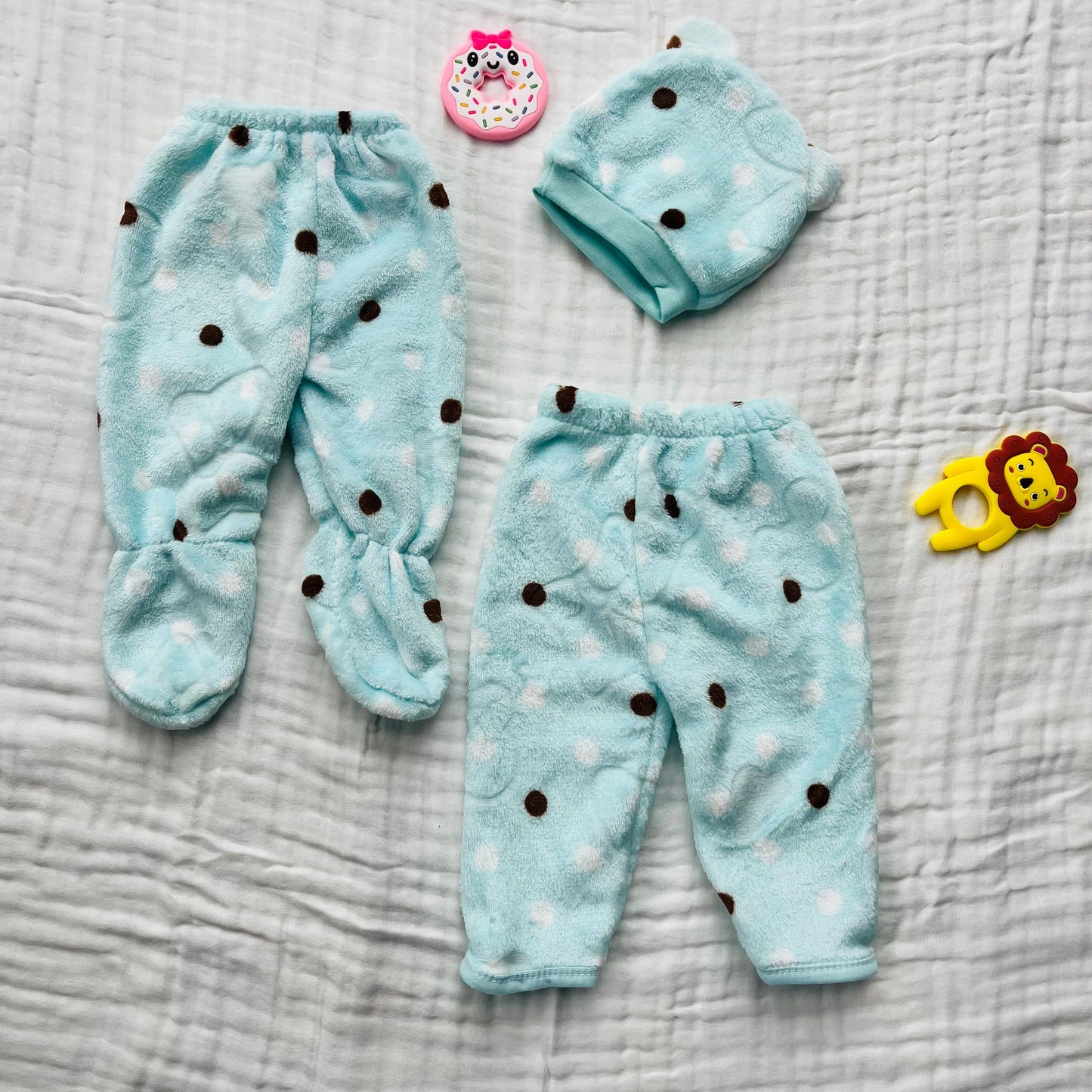 Soft Full Suit | 5 Piece Full Set | Winter Suit | Mint Polka | 3 Months - 15 Months