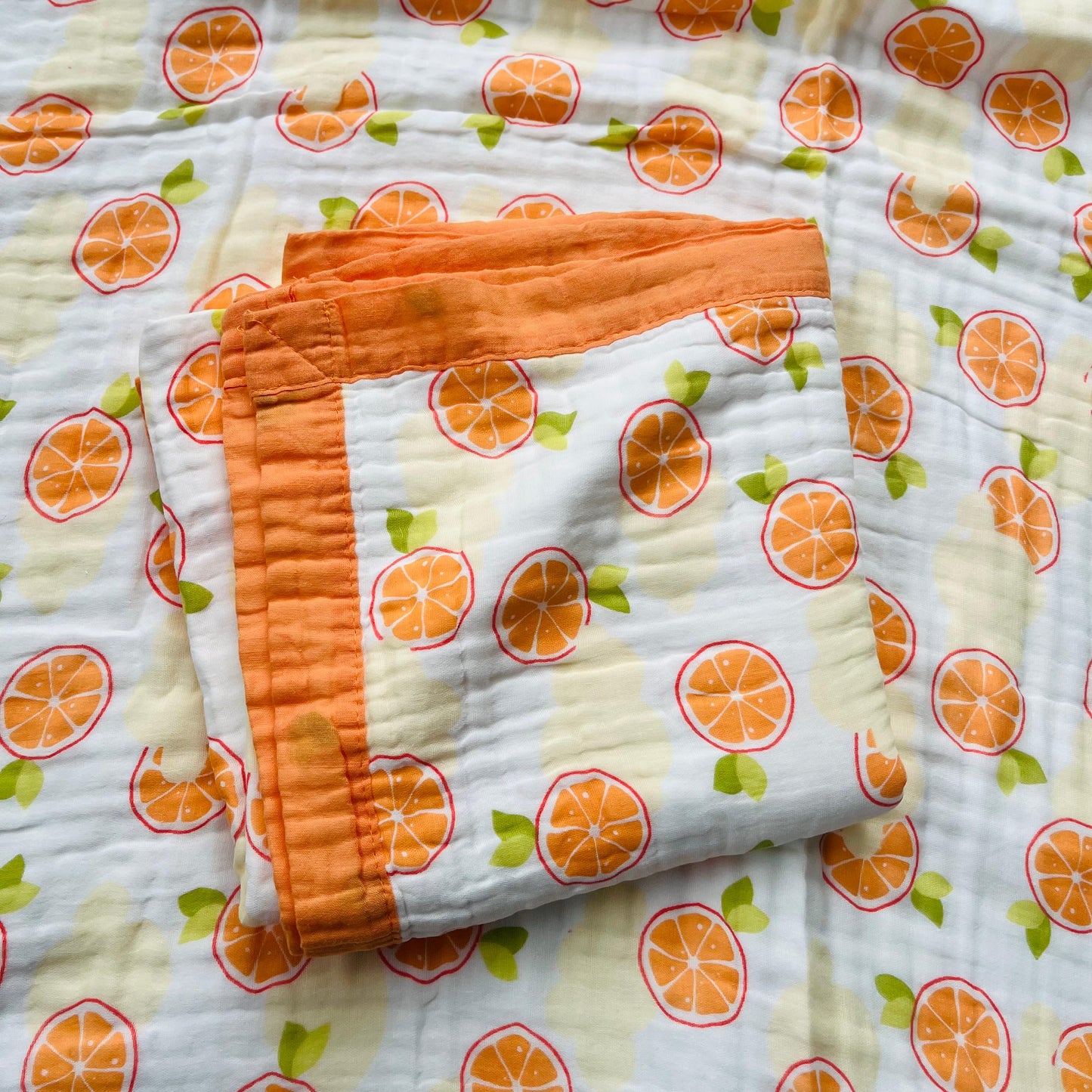 Baby Blanket | Organic Muslin Cotton - 6 -Layered | Orange