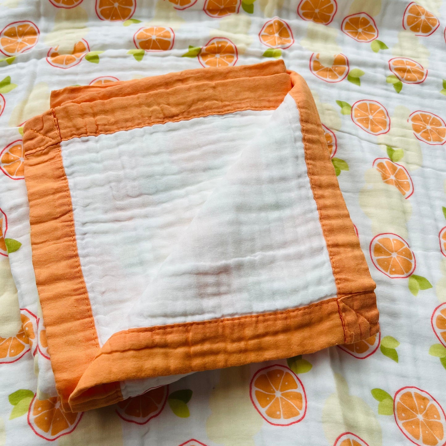 Baby Blanket | Organic Muslin Cotton - 6 -Layered | Orange