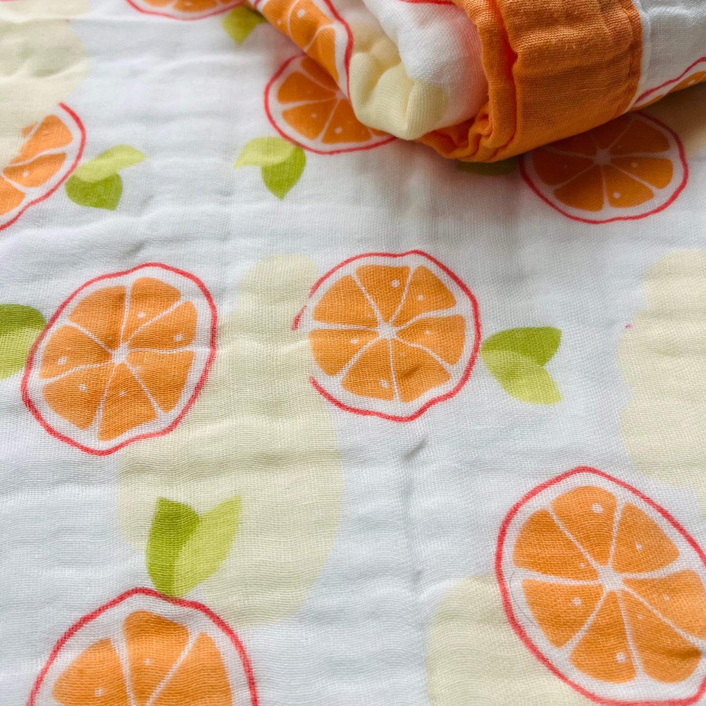 Baby Blanket | Organic Muslin Cotton - 6 -Layered | Orange