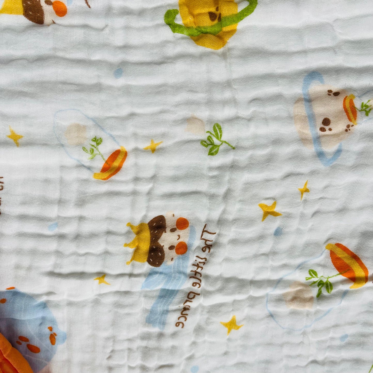 Baby Blanket | Organic Muslin Cotton - 6 Layered | Orange Sun & Fox