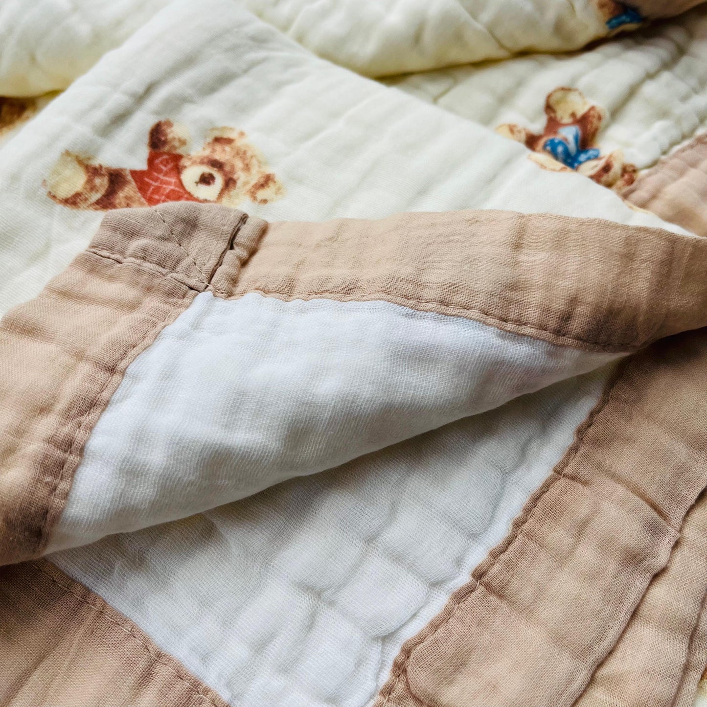 Baby Blanket | Organic Muslin Cotton - 6 -Layered | Baby Bear