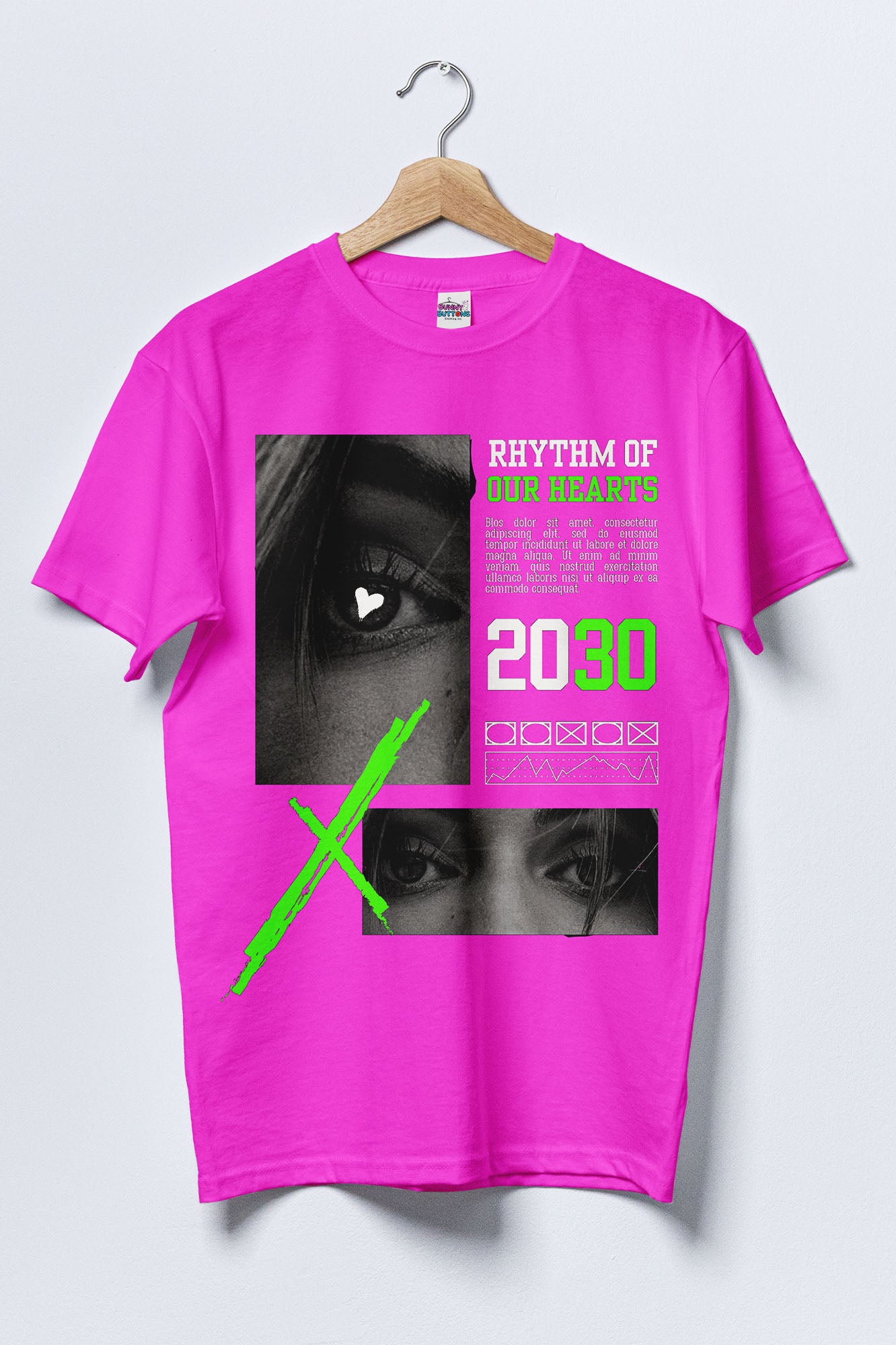 Women Cotton T-Shirt - Rhythm of Hearts