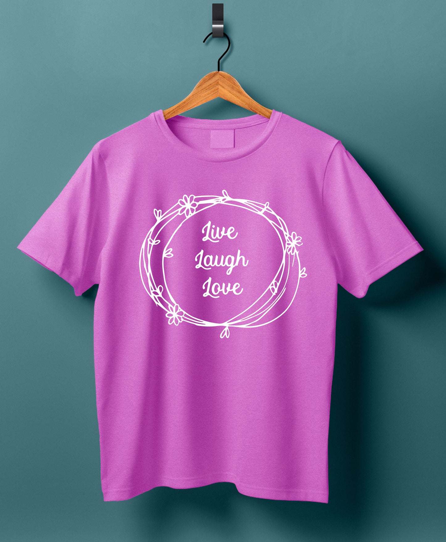 Women Cotton T-Shirt - Live Laugh Love