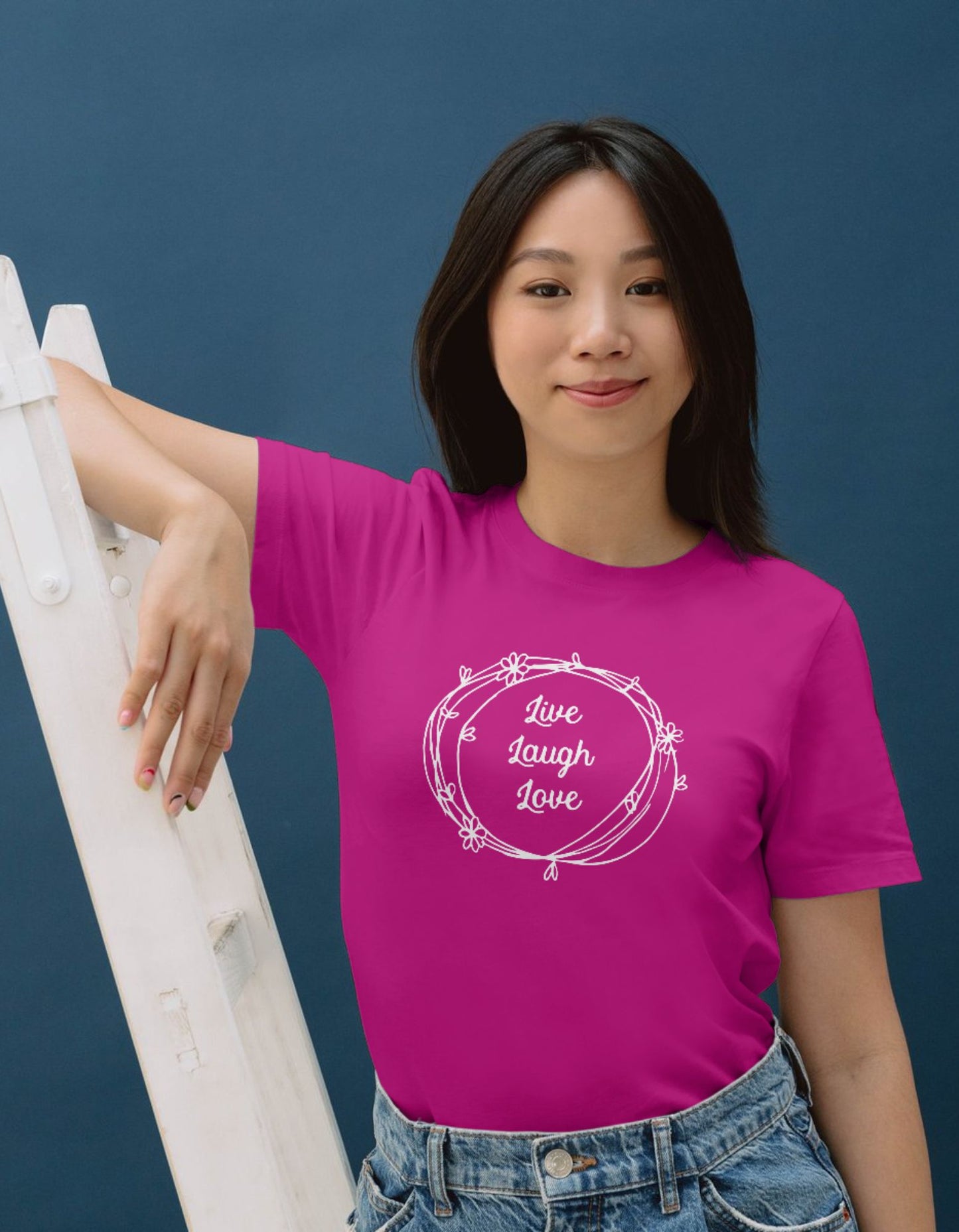Women Cotton T-Shirt - Live Laugh Love