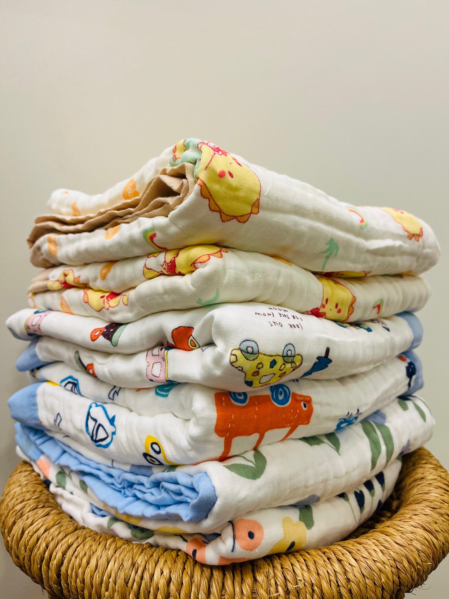 Baby Blanket | Organic Muslin Cotton - 6 Layered | Cars and Trucks