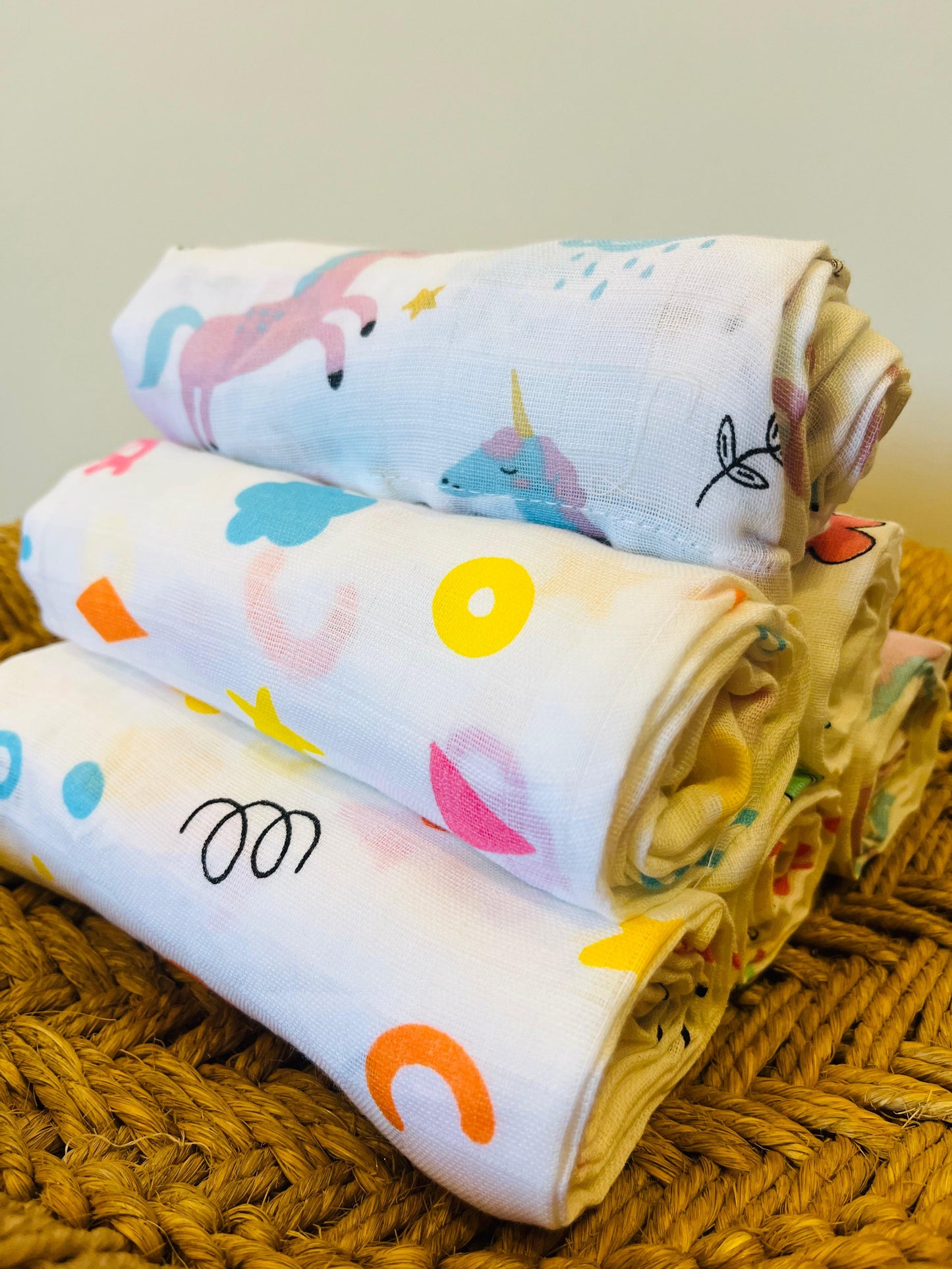 Organic Muslin Cotton Baby Towel | Set of 3 | Daisy Combo - 90 x 45 Cms