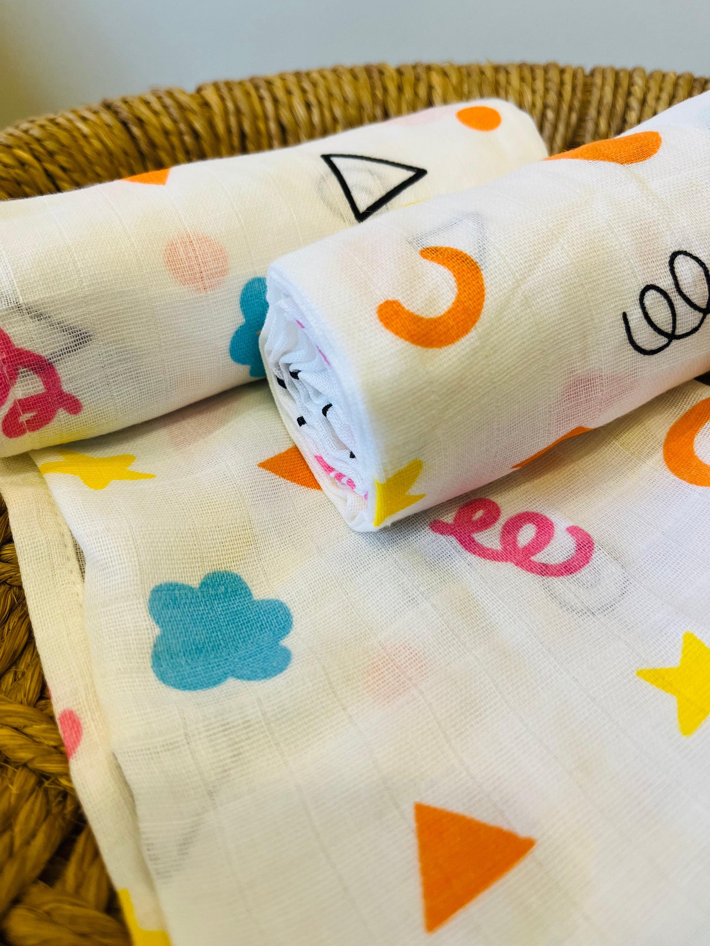 Organic Muslin Cotton Baby Towel | Set of 3 | Daisy Combo - 90 x 45 Cms