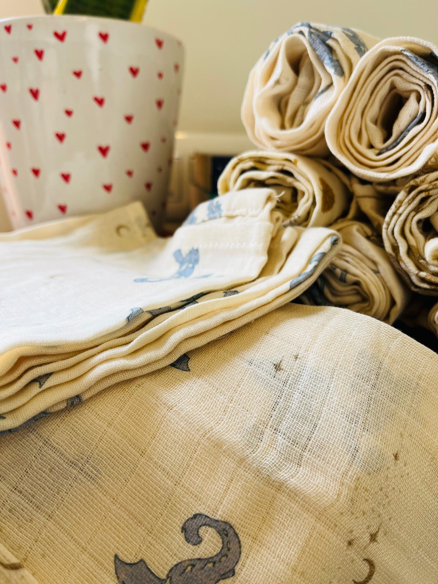 Organic Muslin Cotton Baby Towel | Three Design Combo - Set of 2