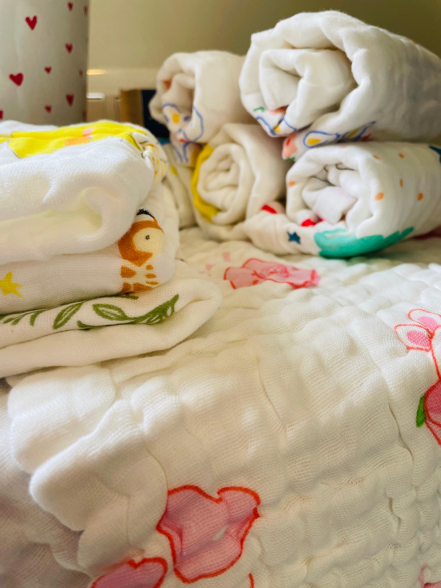 Organic Muslin Cotton Baby Nappy/Burp Cloth (Set of 2) Multi-Layered | 30x30 Cms