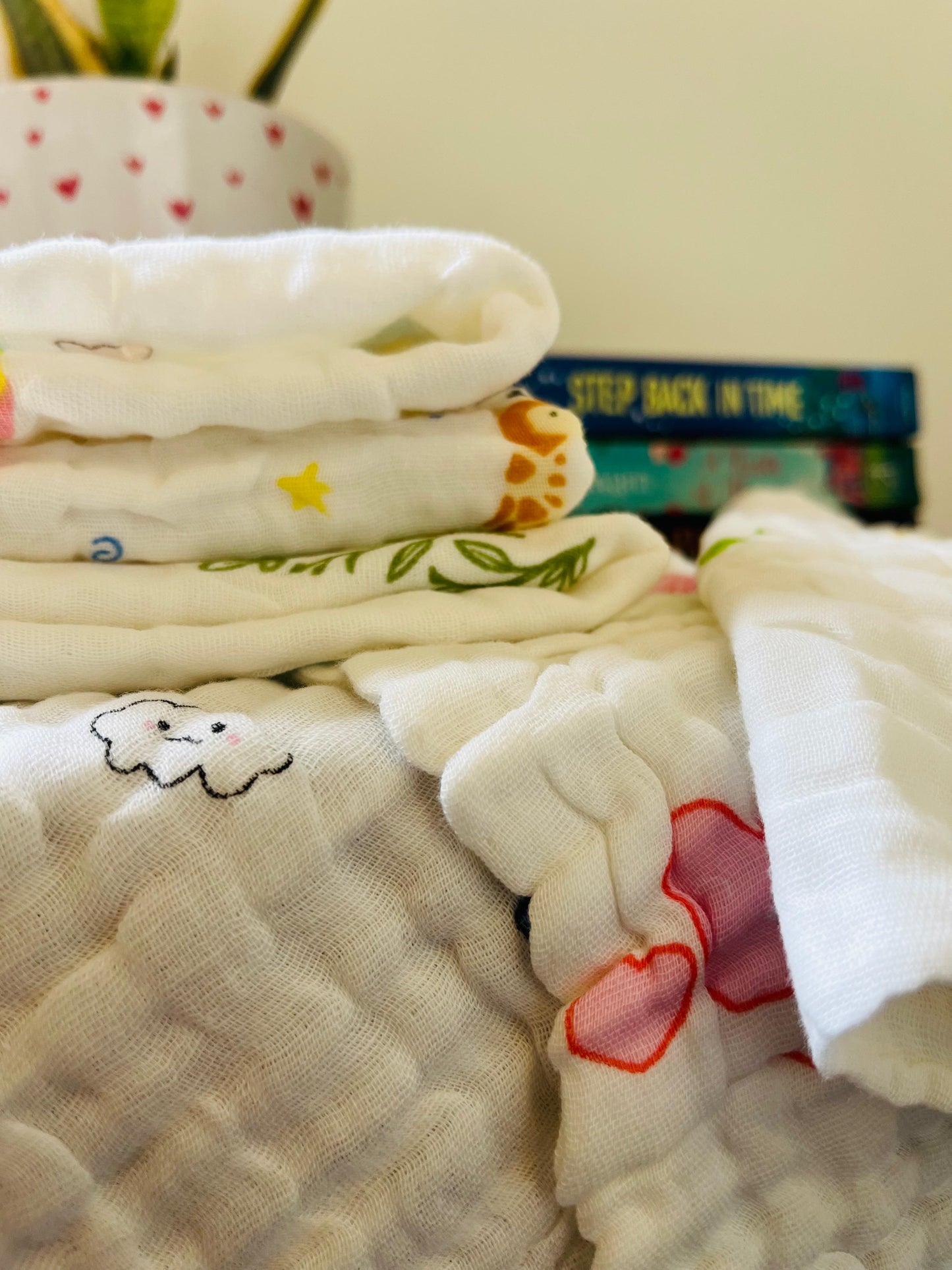 Organic Muslin Cotton Baby Nappy/Burp Cloth (Set of 2) Multi-Layered | 30x30 Cms