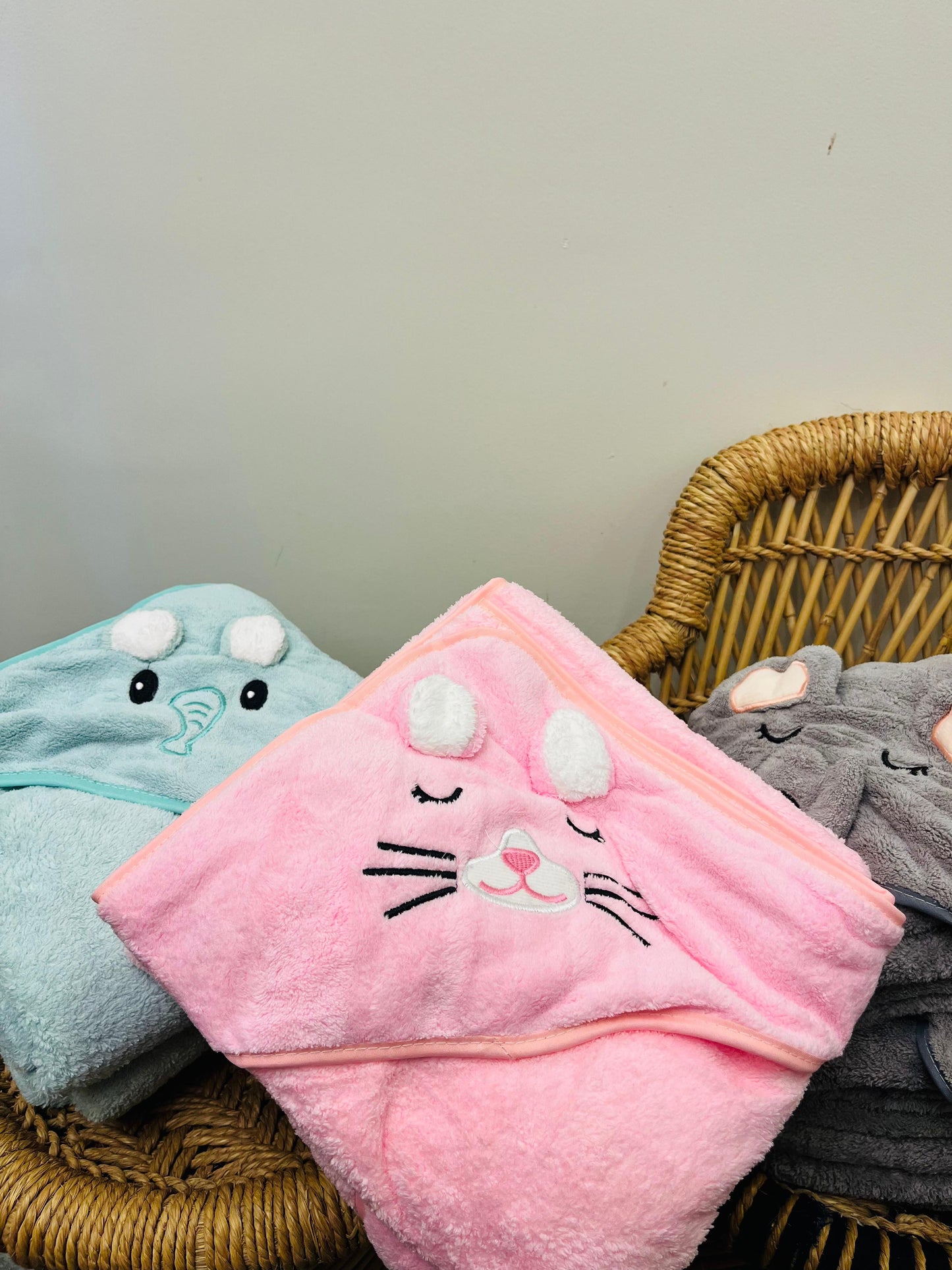 Soft Pink | Microfibre Cotton Cap Towel | Cozy | Skin-Friendly | (0 Months to 24 Months)