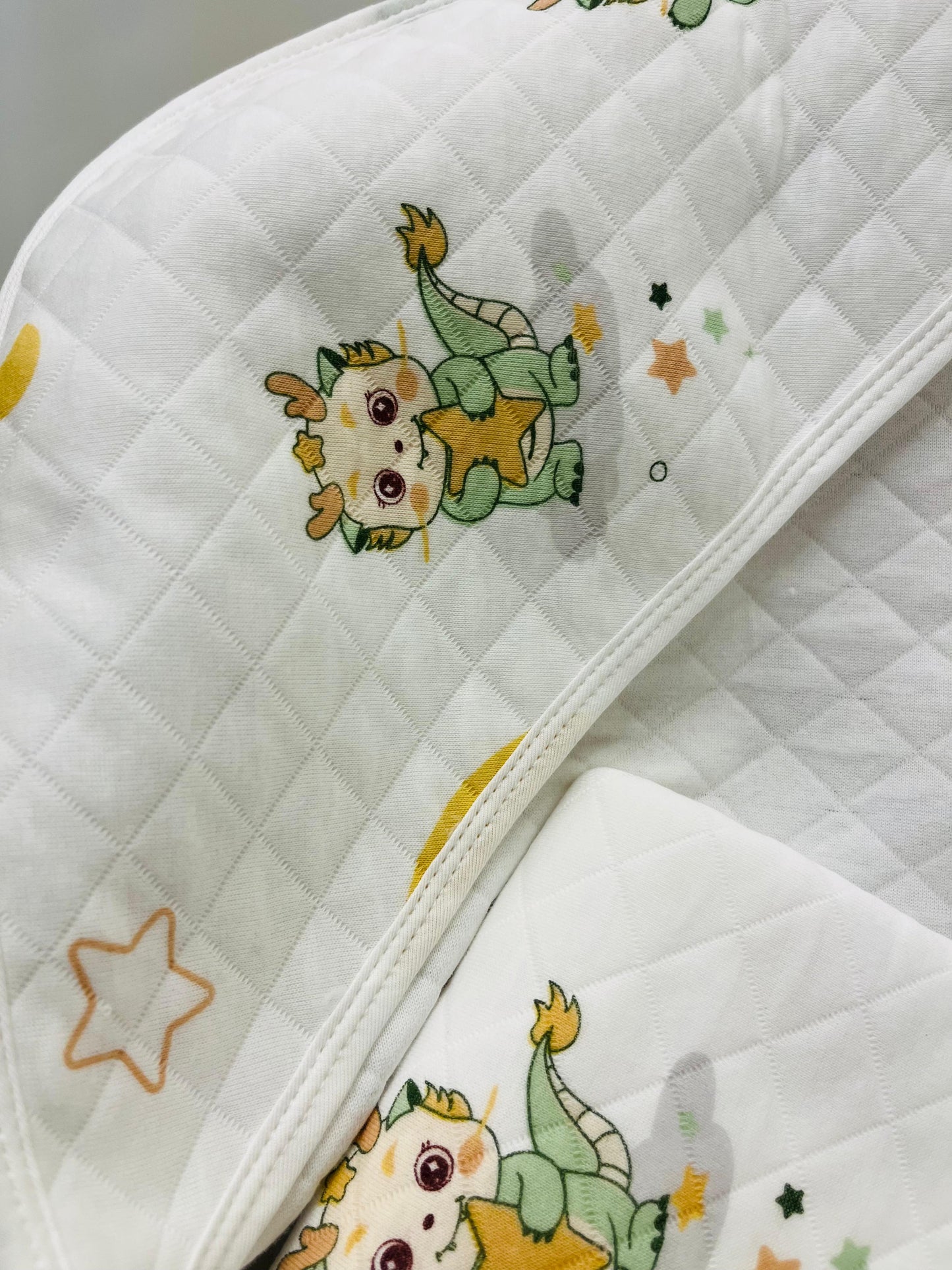 Eco - Muslin Cotton Hooded Blanket cum Towel | Moon Dragon | (0 Months to 30 Months)