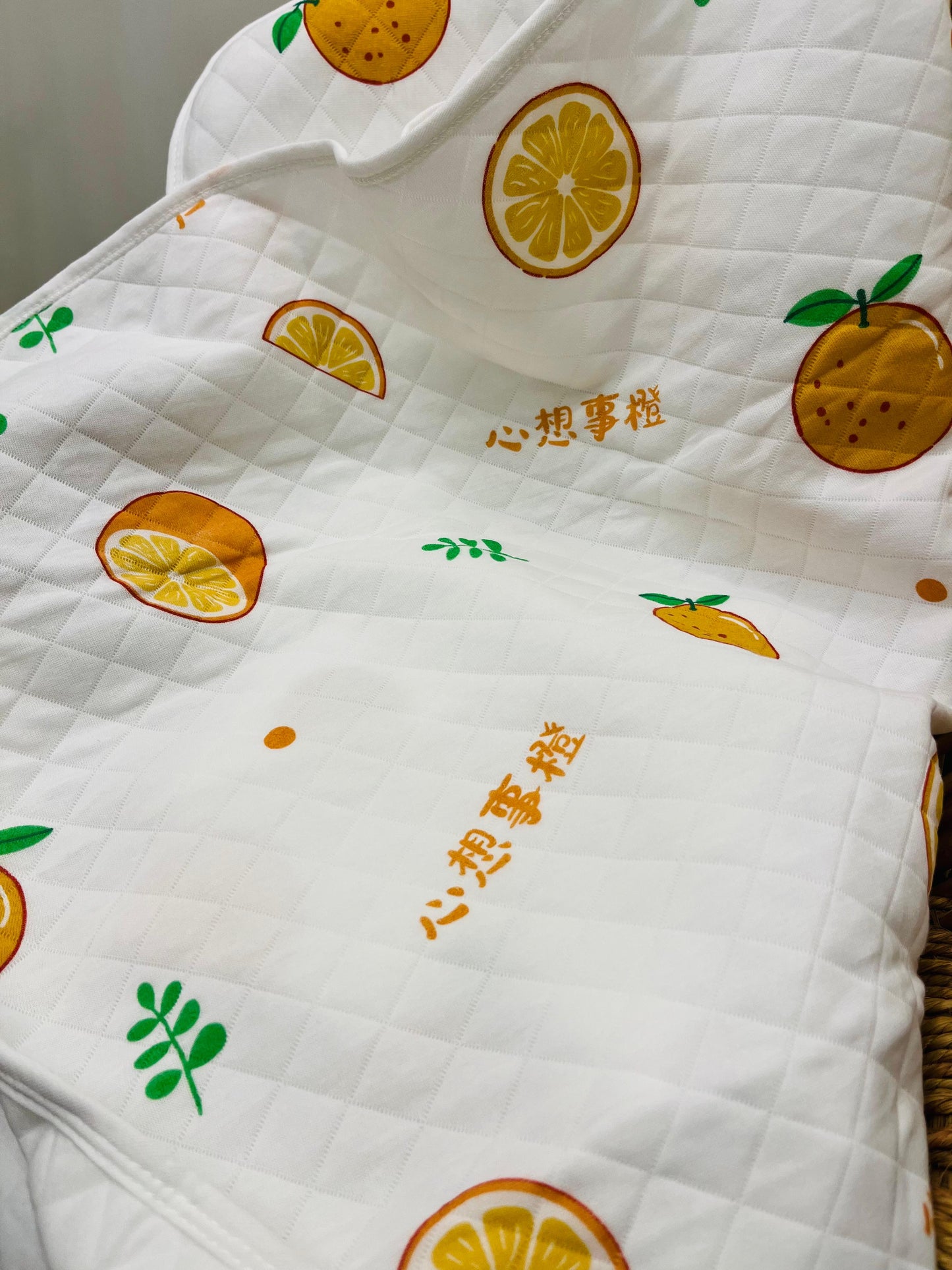 Eco - Muslin Cotton Hooded Blanket cum Towel | Cute Orange | (0 Months to 30 Months)