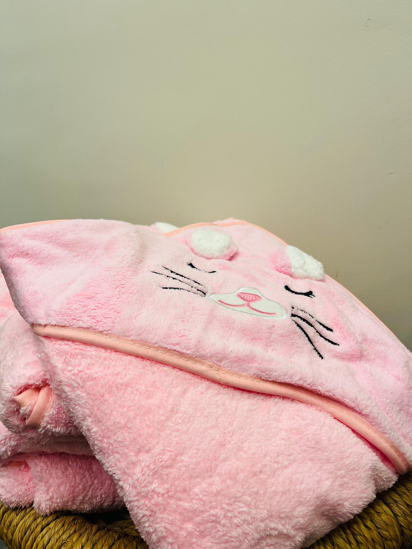 Soft Pink | Microfibre Cotton Cap Towel | Cozy | Skin-Friendly | (0 Months to 24 Months)