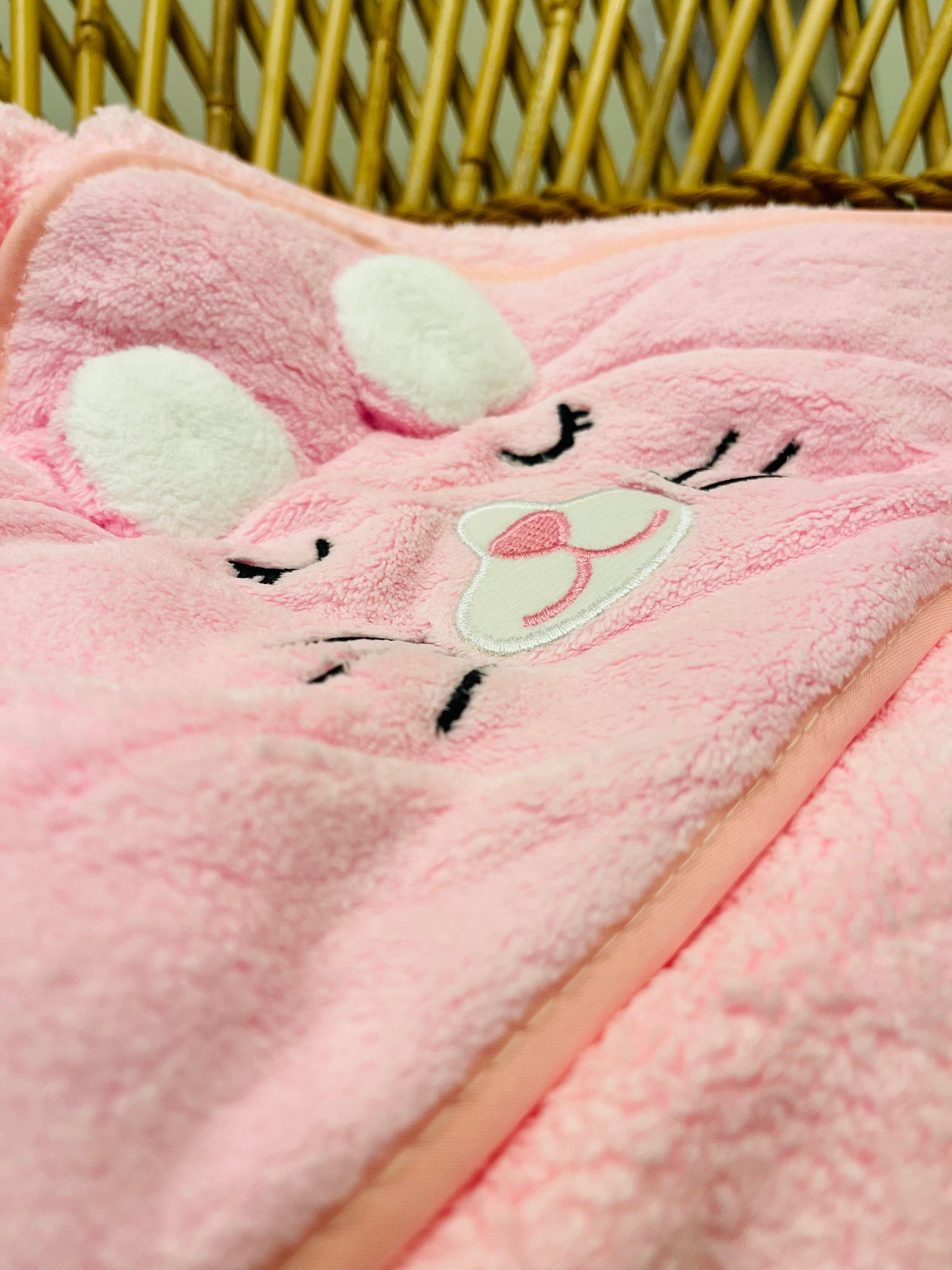 Soft Pink | Microfibre Cotton Cap Towel | Cozy | Skin-Friendly | (0 Months to 24 Months)