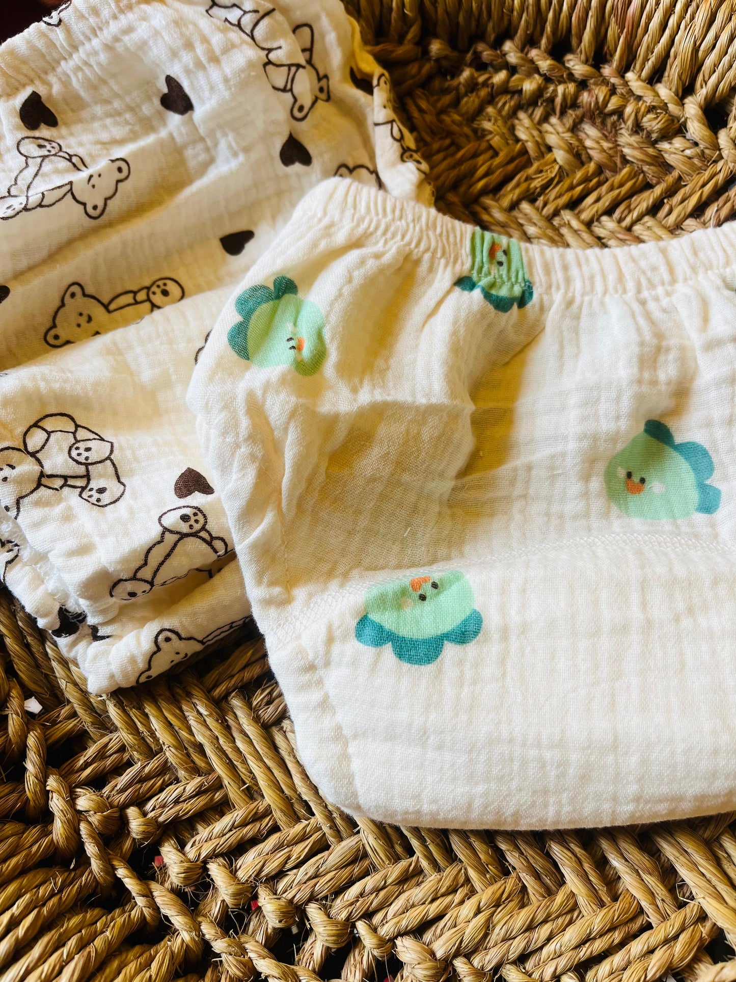 Potty Training Pants | Soft Elastic | Padded | Muslin Cotton | Leak Proof, Mild Elastic leg opening | Easy wear