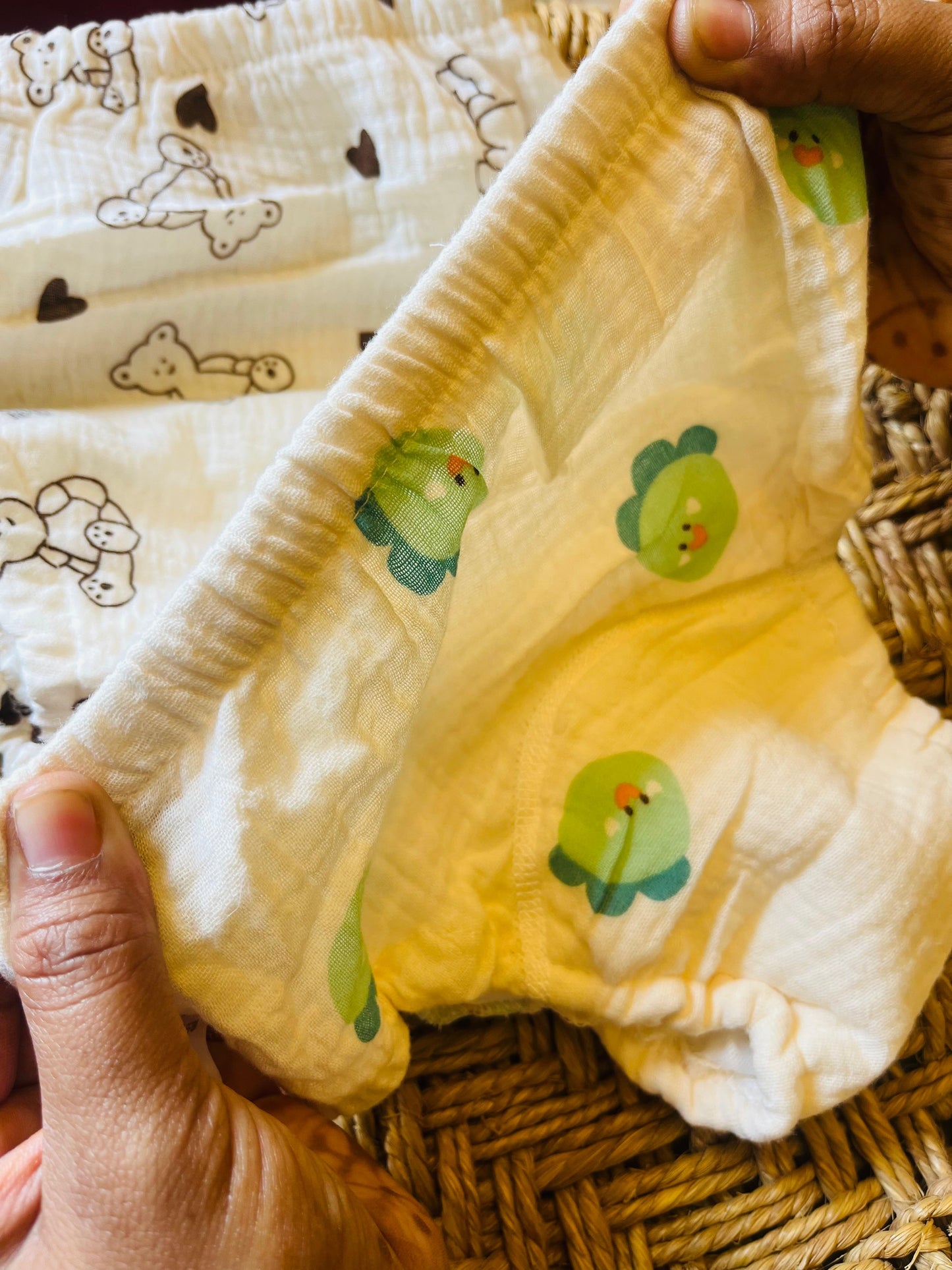 Potty Training Pants | Soft Elastic | Padded | Muslin Cotton | Leak Proof, Mild Elastic leg opening | Easy wear