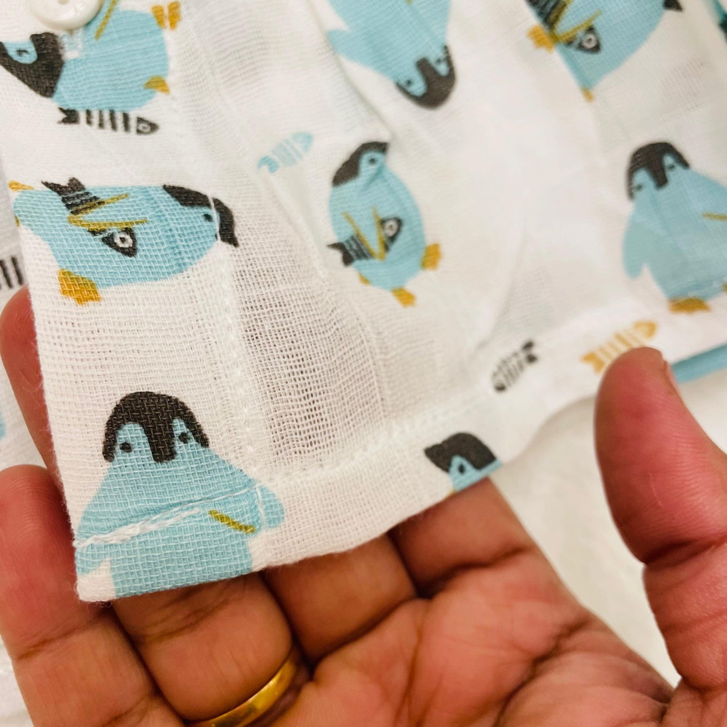 Frock | Pure Muslin | Button Type | 3 Months - 24 Months | Pure Muslin | Penguin