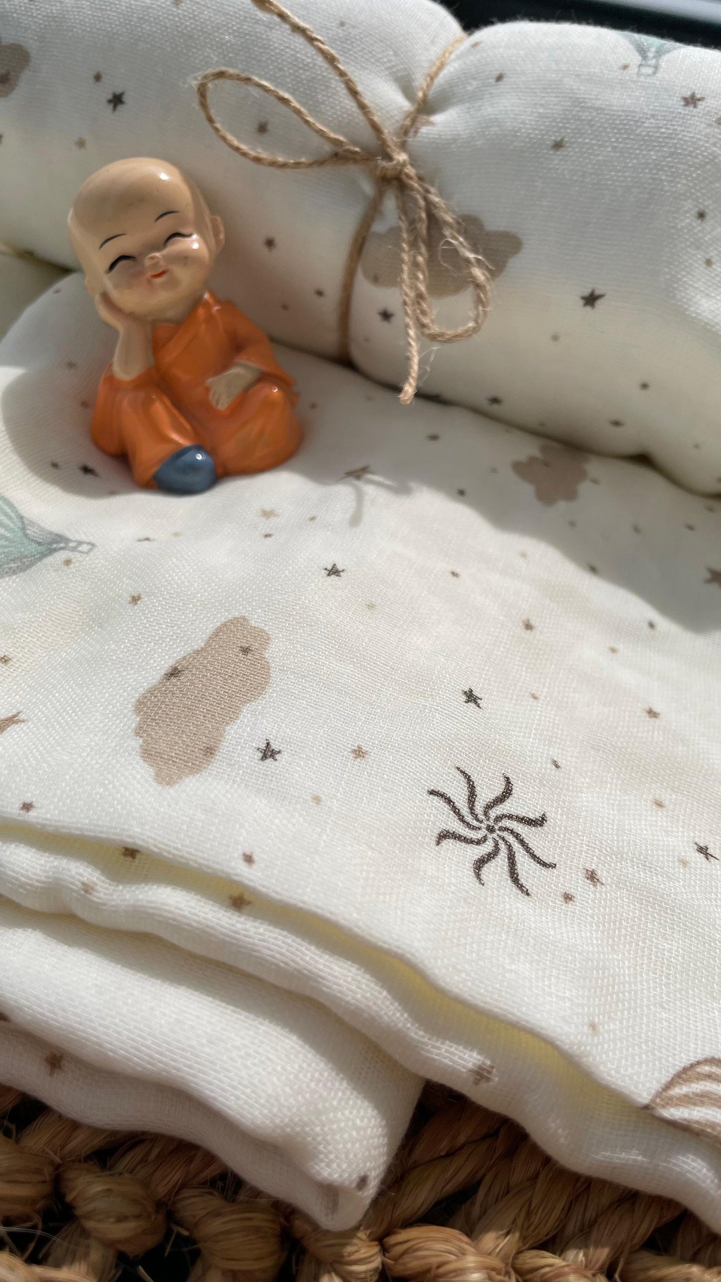 Premium Muslin Cotton Baby Swaddle cum Towel | 90 x 150 Cms | Beige Parachutes
