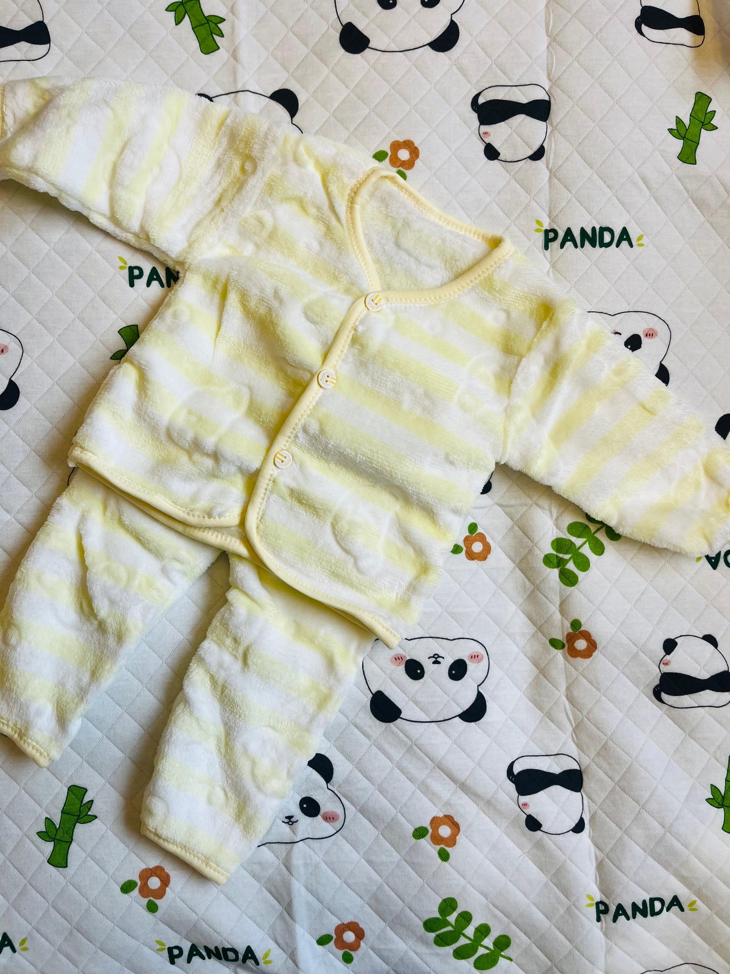 Soft Full Suit | Full Sleeve with Full Pants - Winter Suit | Yellow Stripes | 3 Months - 15 Months