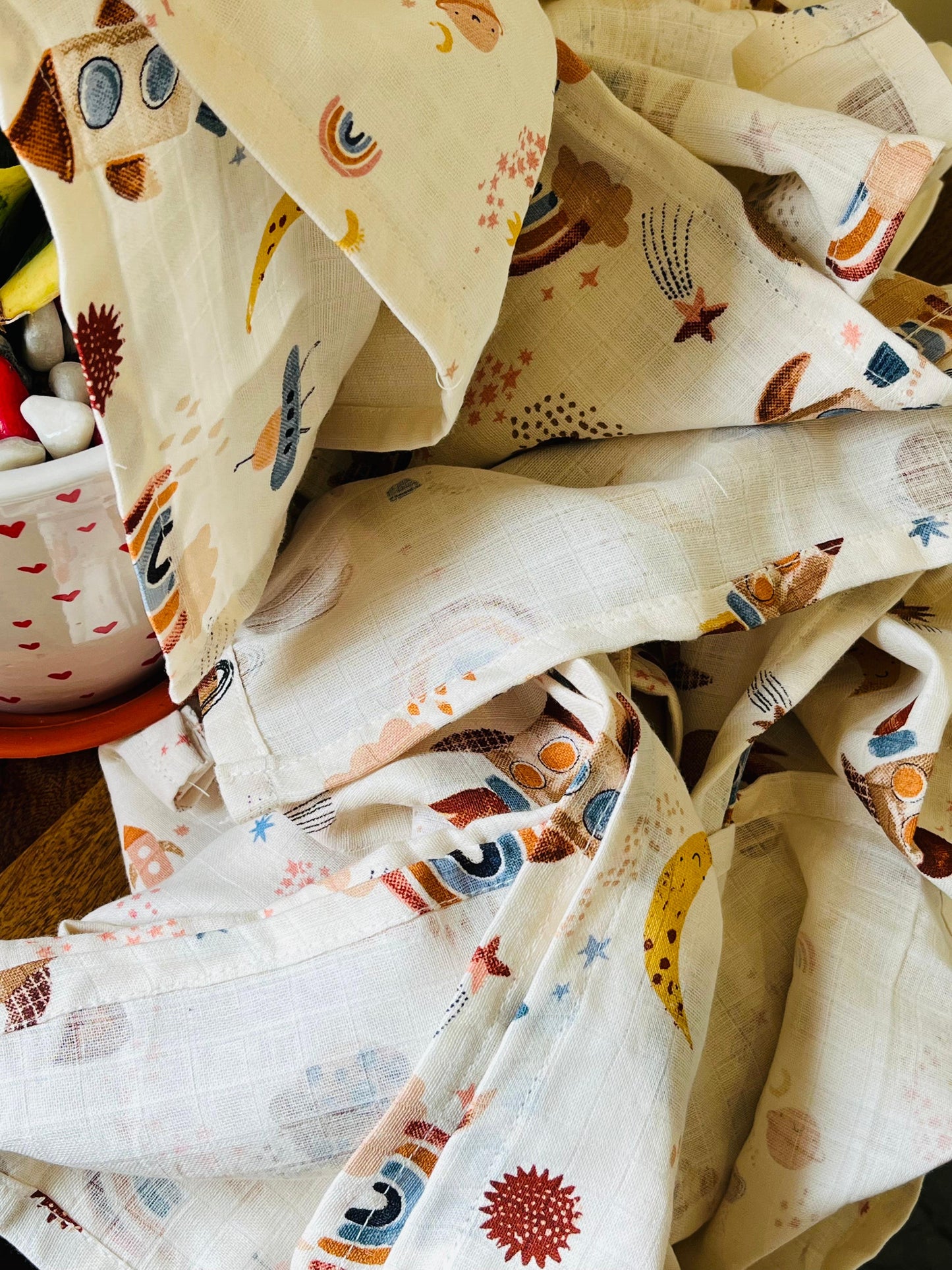 Organic Muslin Cotton Baby Towel | Small | 40 x 40 Cms | Set of 4