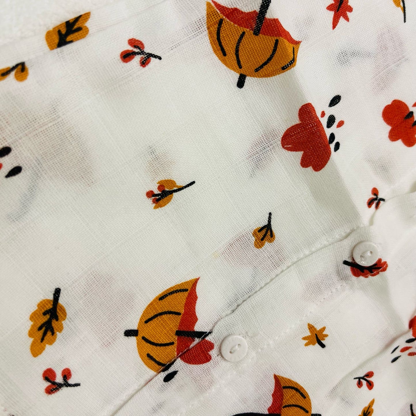 Pure Muslin Button Jabla & Padded Langot | 0-6 Months | Matching Set | Knot Padded Langot & Button Jabla | Umbrella Rain