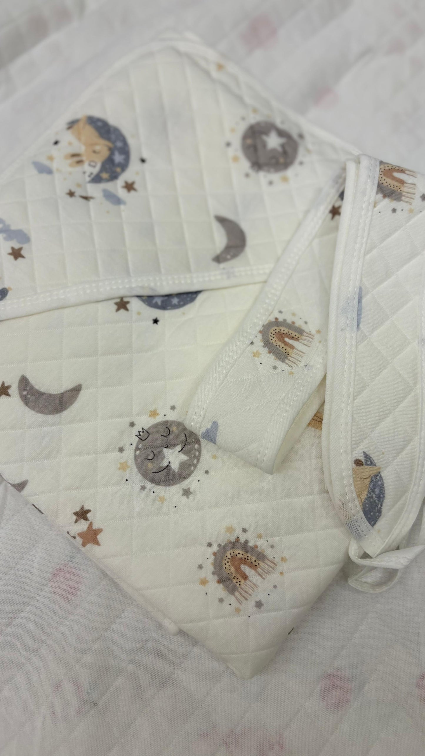 Eco - Muslin Cotton Hooded Blanket cum Towel | Night Fox| (0 Months to 30 Months)
