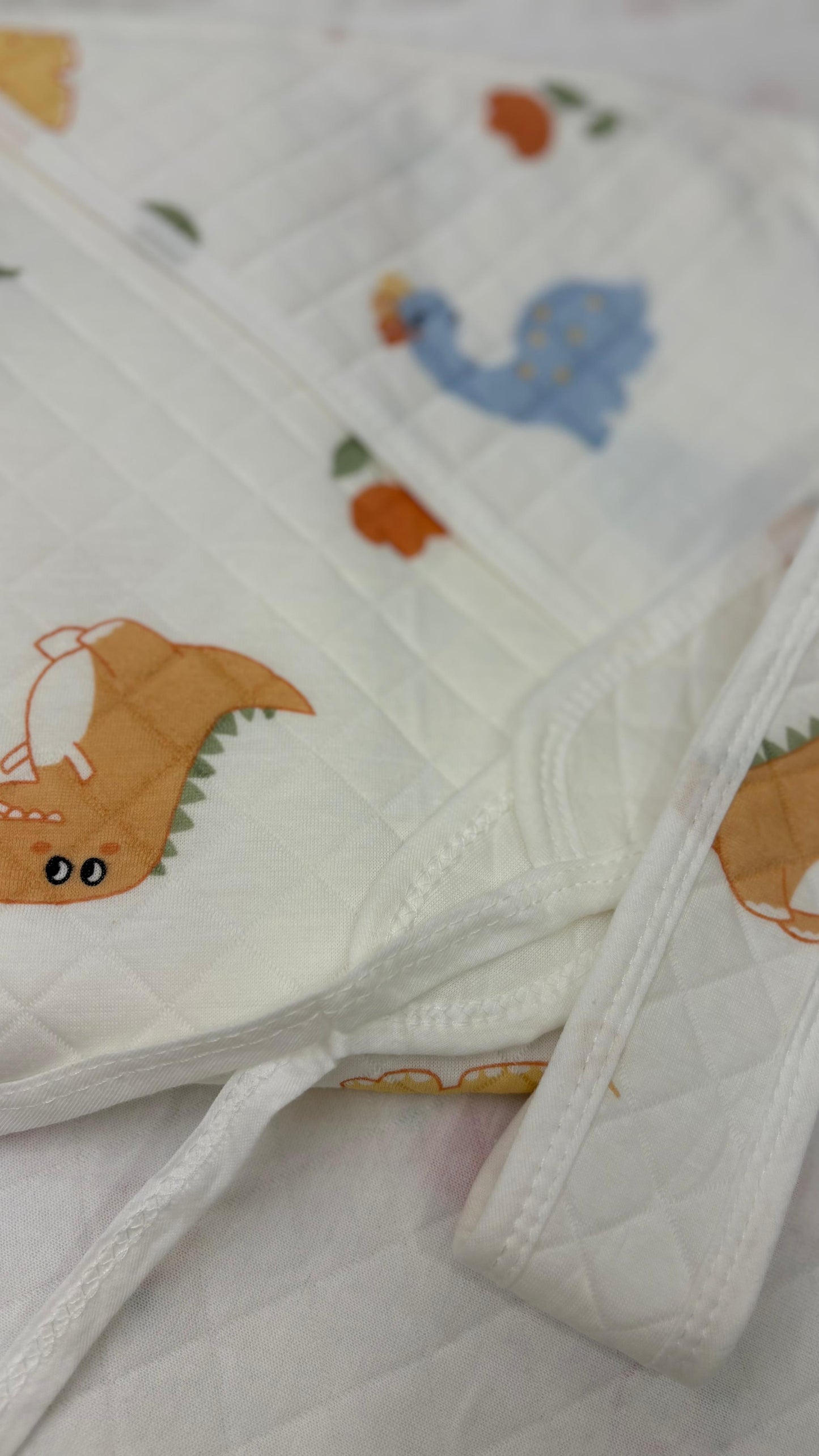 Eco - Muslin Cotton Hooded Blanket cum Towel | Dino Baby | (0 Months to 30 Months)