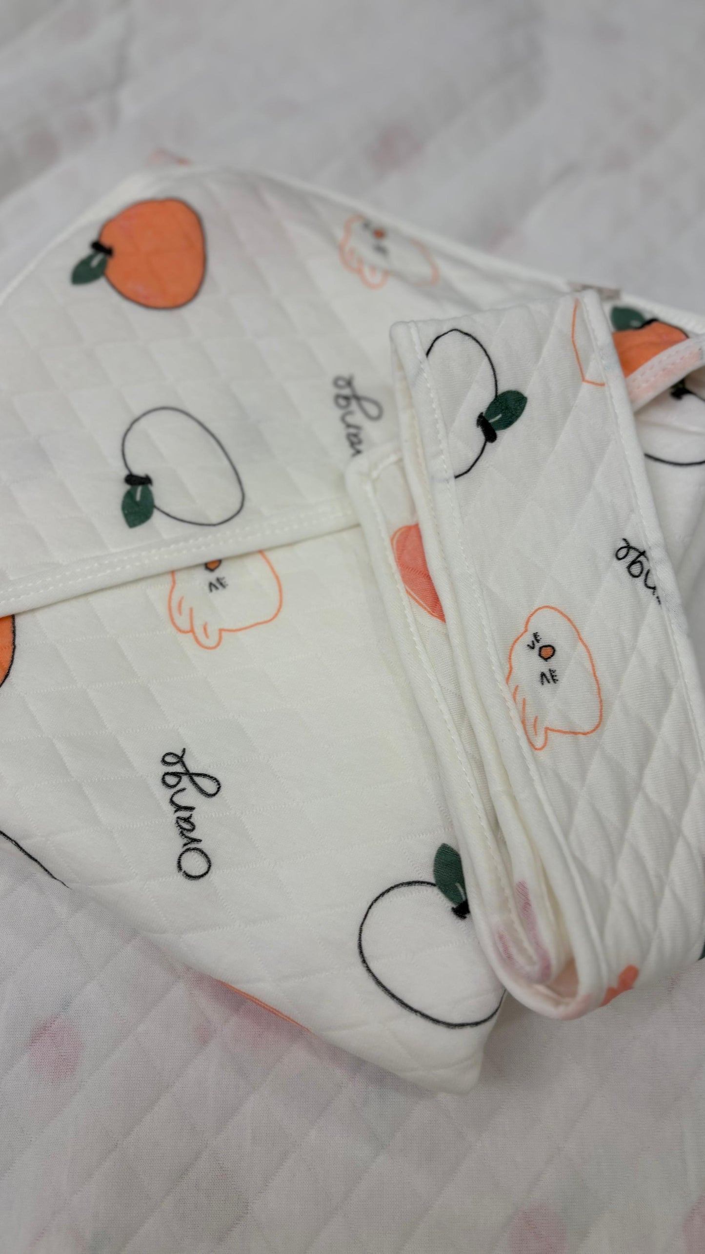 Eco - Muslin Cotton Hooded Blanket cum Towel | Orange Peach | (0 Months to 30 Months)