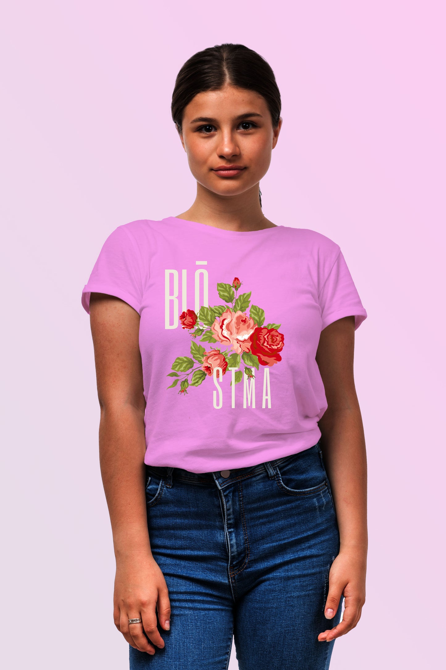 Women Cotton T-Shirt - Blostma Flower