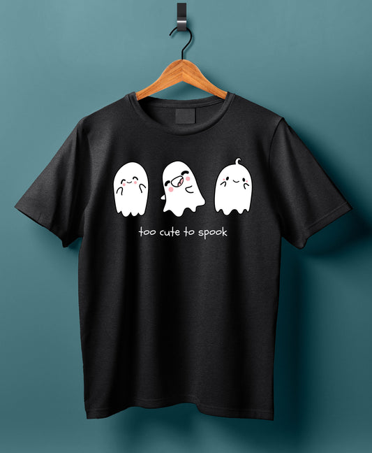 Women Cotton T-Shirt - Too cute to Spook