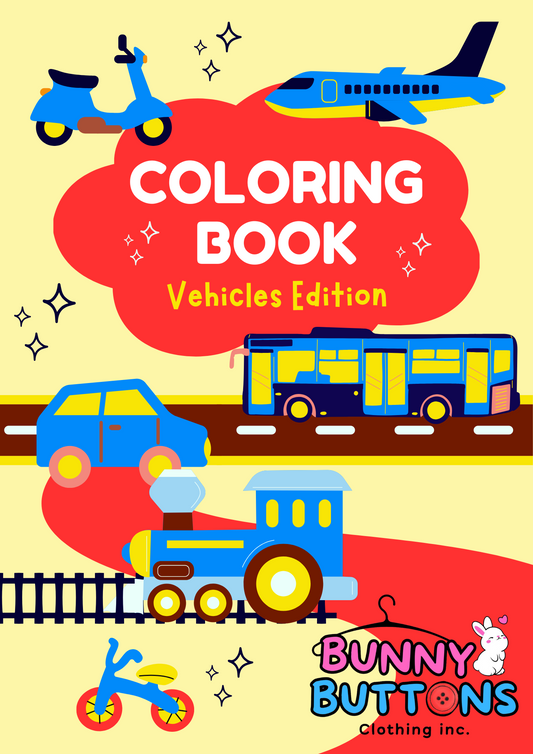 Vehicles Coloring Book | 20 Pages | A5 Size Individual sheets | 6 Months - 6 Years