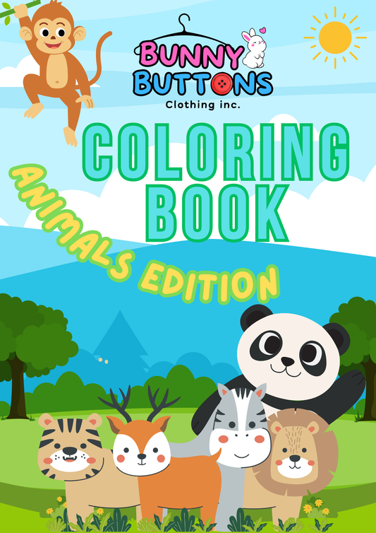 Animals Coloring Book | 20 Pages | A5 Size Individual sheets | 6 Months - 6 Years
