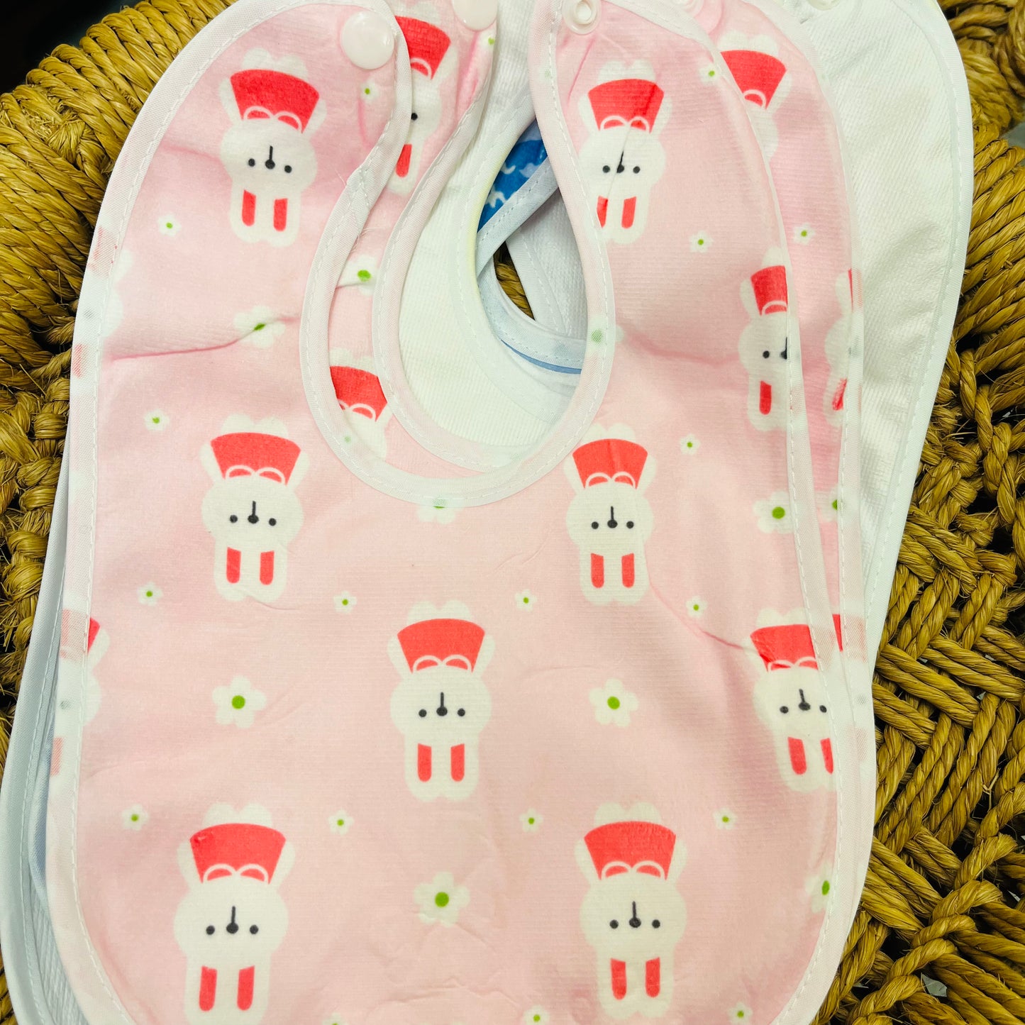 Cotton Washable Baby Bibs | Set of 3 | Waterproof Layer | Easy wear Buttons