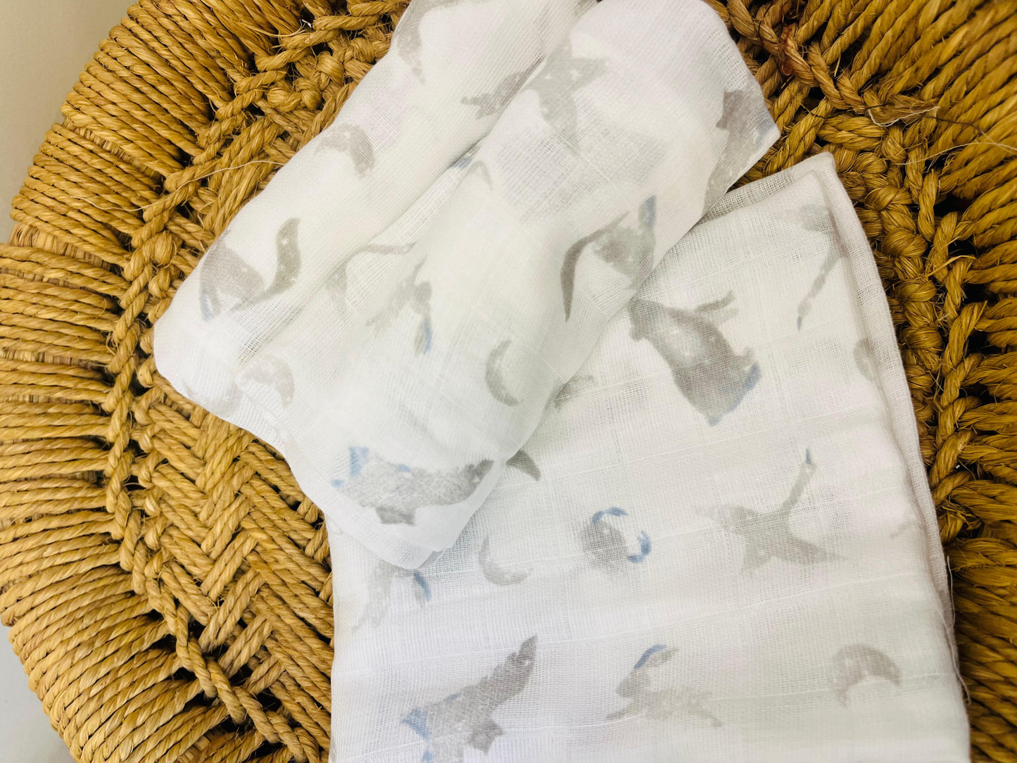 Organic Muslin Cotton Baby Towel | Wolf and Bird - Set of 2