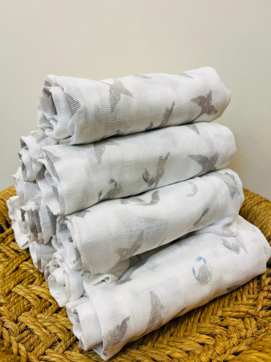 Organic Muslin Cotton Baby Towel | Wolf and Bird - Set of 2