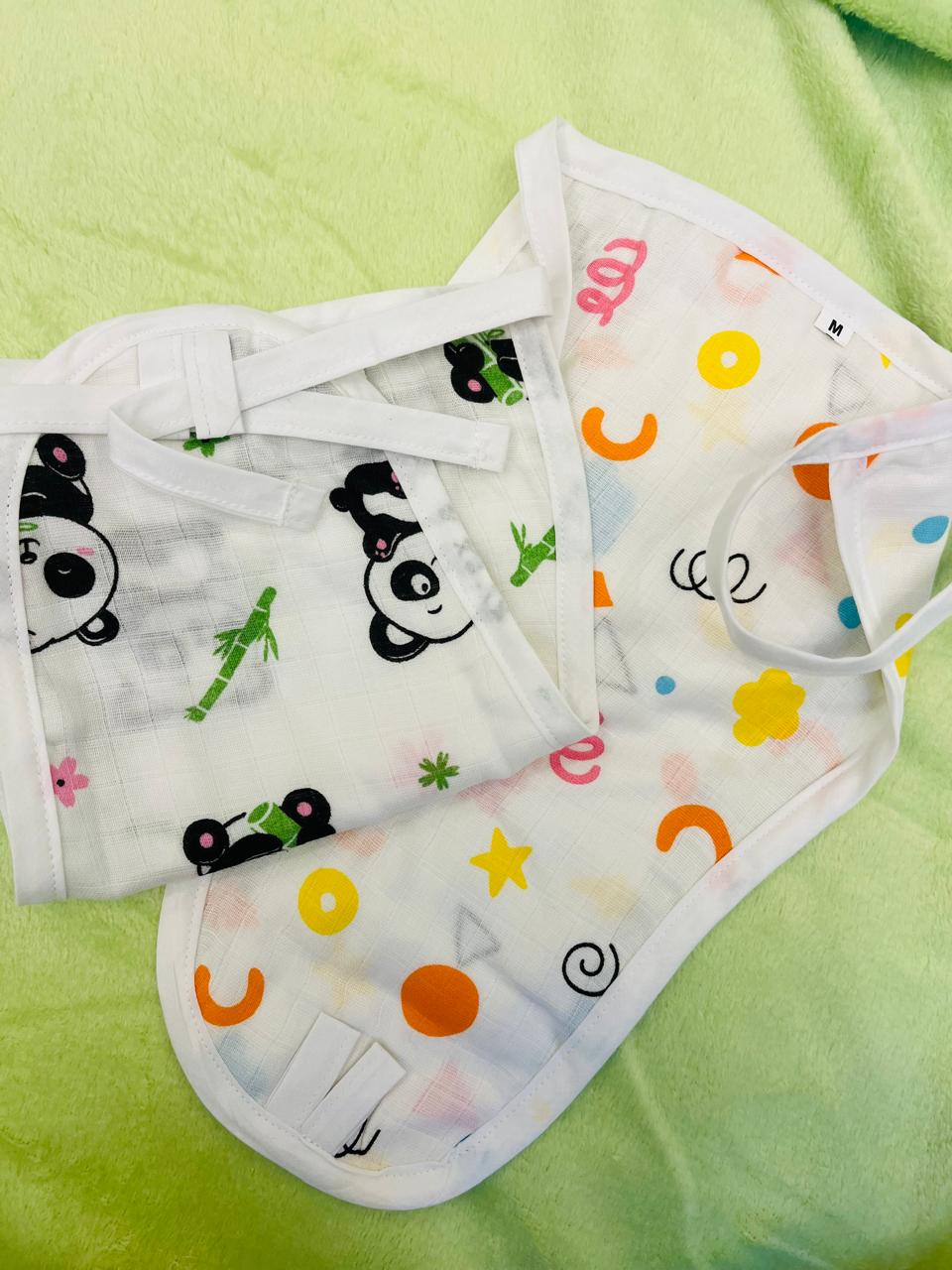 Muslin Langots - Set of 2 | Organic Muslin Cotton | Knot-Tie |  With Thin Pad